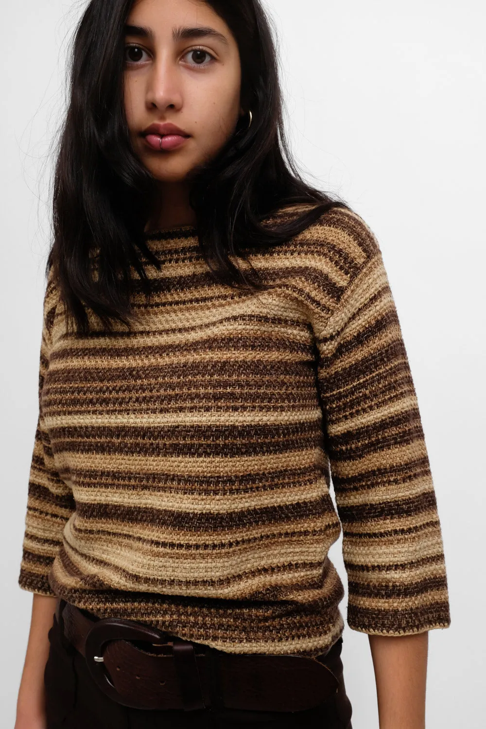 0063_RALPH LAUREN SILK CASHMERE MULTI BROWN SWEATER