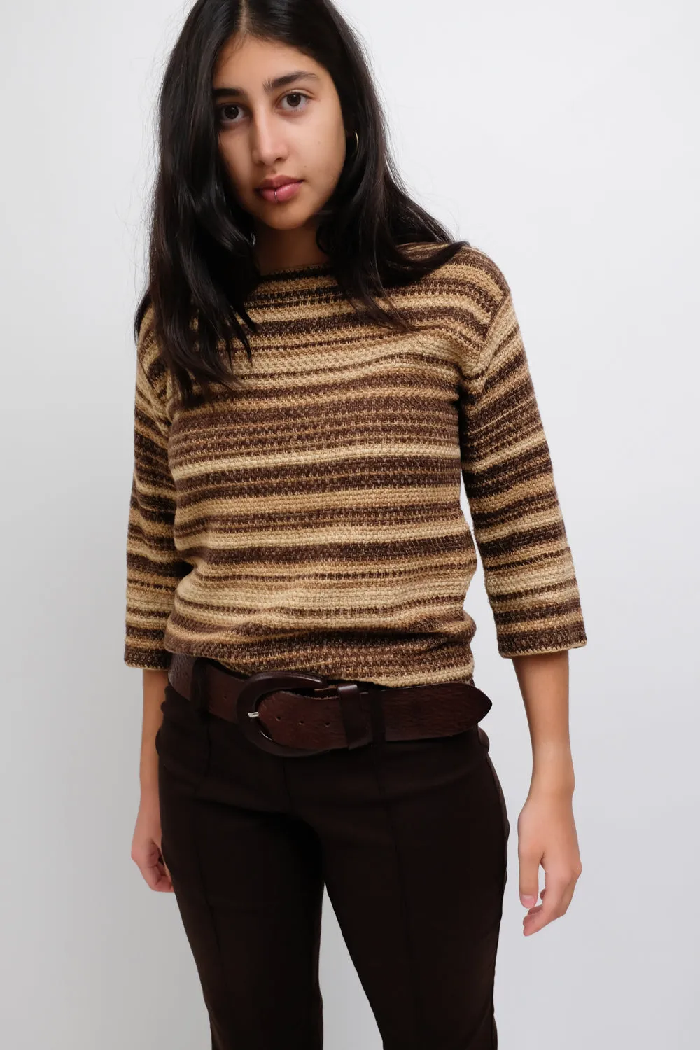 0063_RALPH LAUREN SILK CASHMERE MULTI BROWN SWEATER