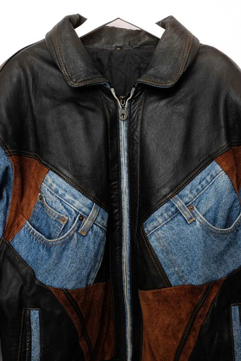 0528_VINTAGE LEATHER JEANS JACKET