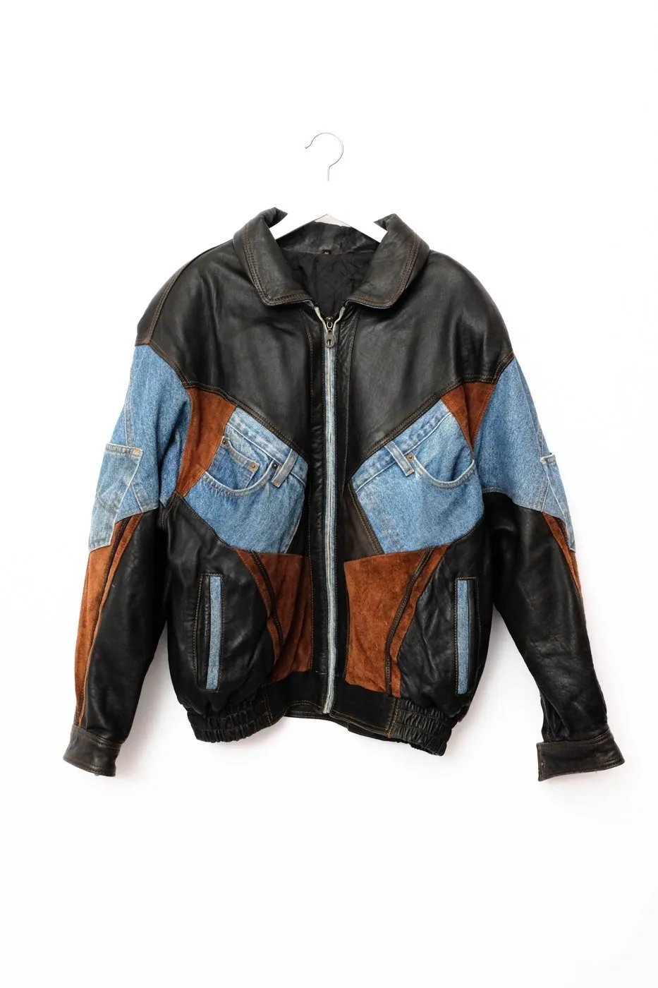 0528_VINTAGE LEATHER JEANS JACKET