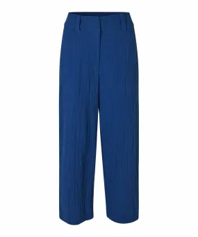 1009085 MaPtalia  Crinkle Trousers - Navy Peony