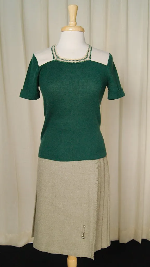 1950s Tan Kilt Skirt