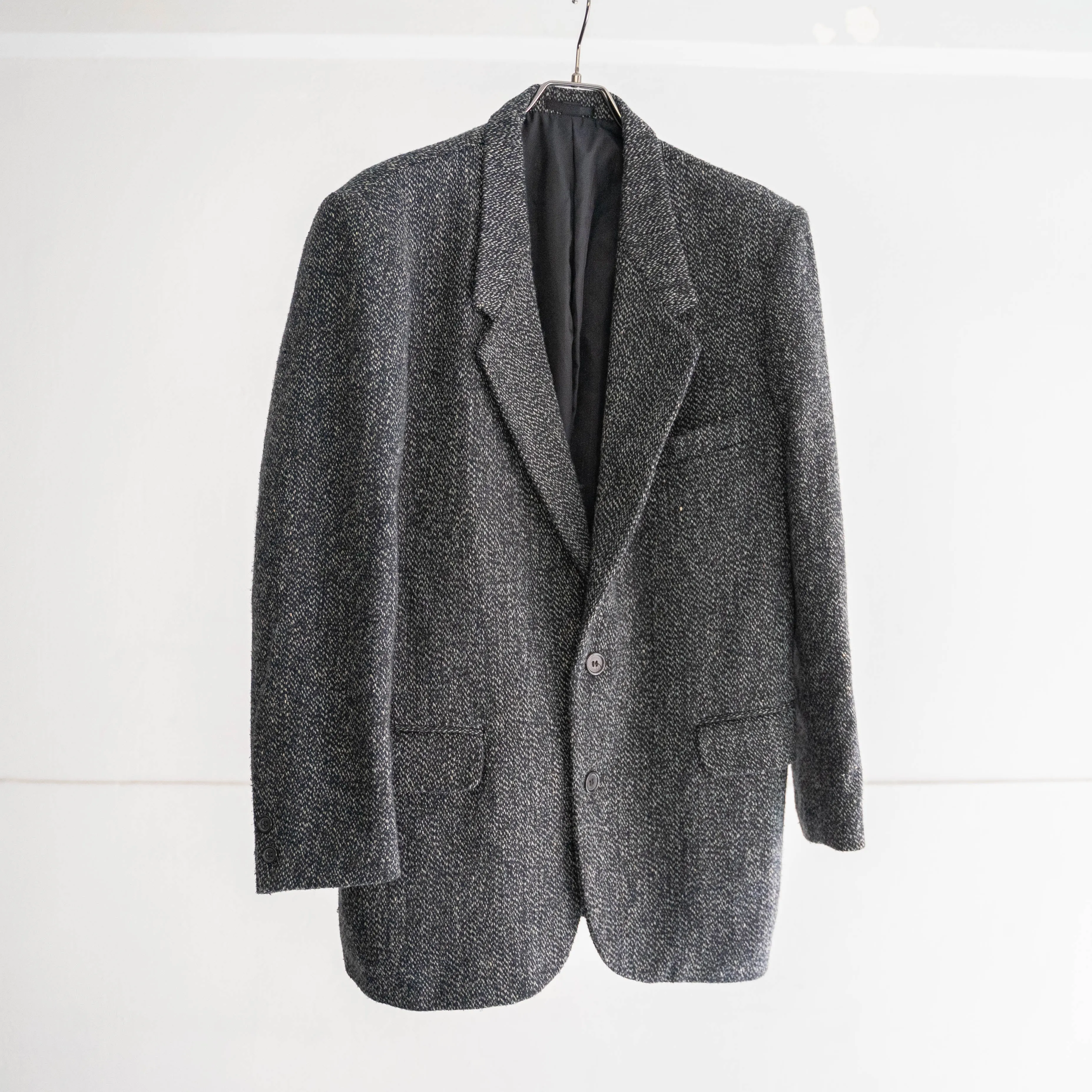 1980-90s Japan vintage salt and pepper tweed tailored jacket