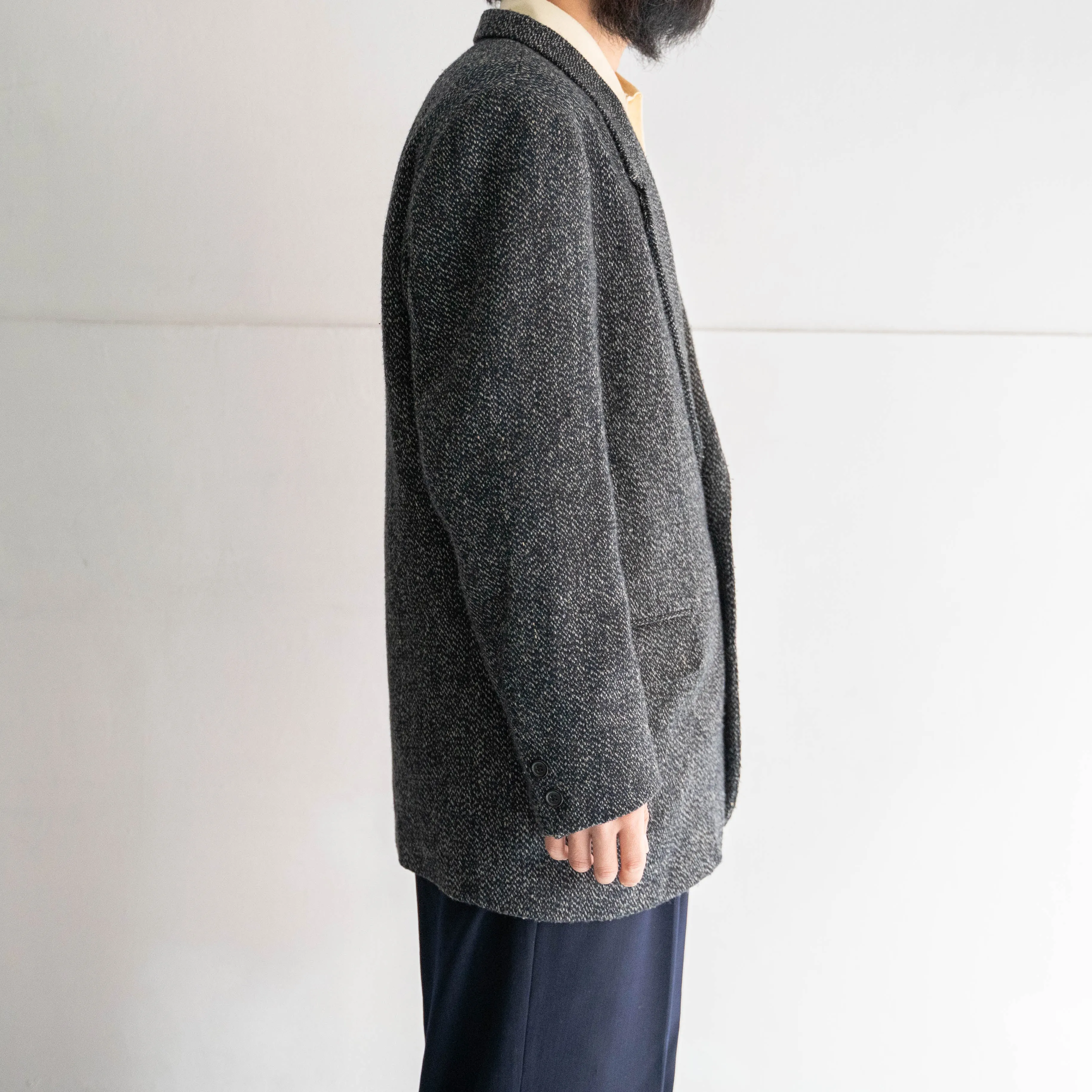 1980-90s Japan vintage salt and pepper tweed tailored jacket