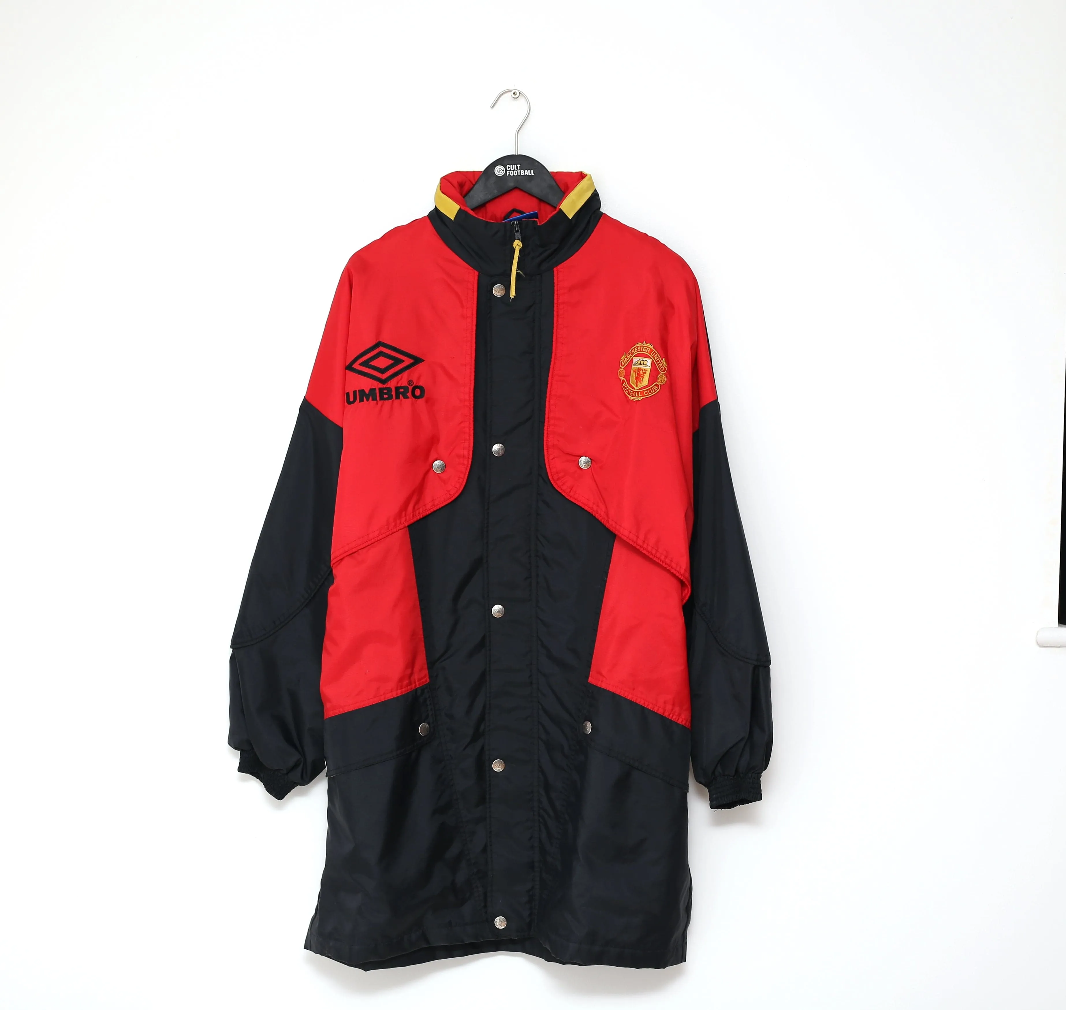 1994/95 MANCHESTER UNITED Vintage Umbro Bench Coat Jacket (L) Cantona Keane