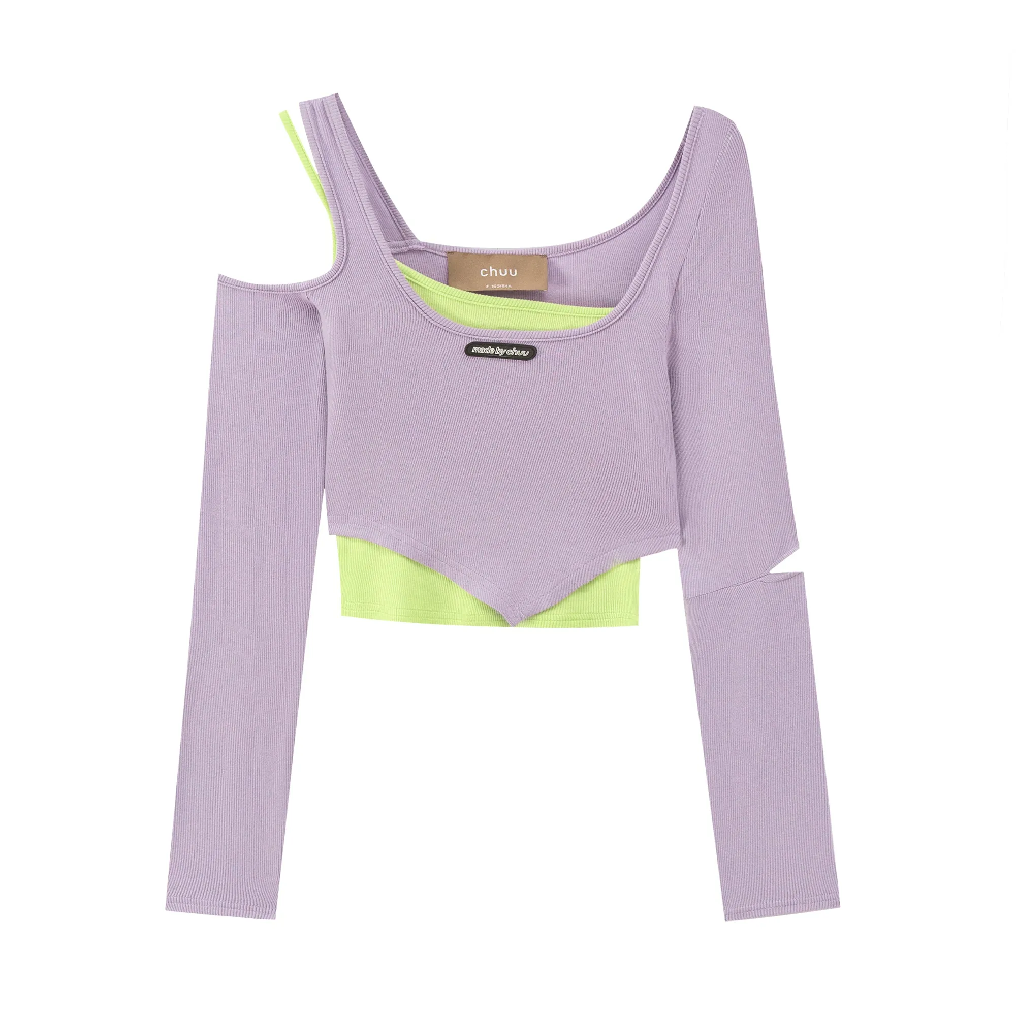 2-Layer Unbalanced Long-Sleeved Top