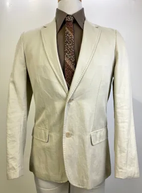 2000s Men's Cream Club Monaco Cotton/ Linen Twill Blazer, 40