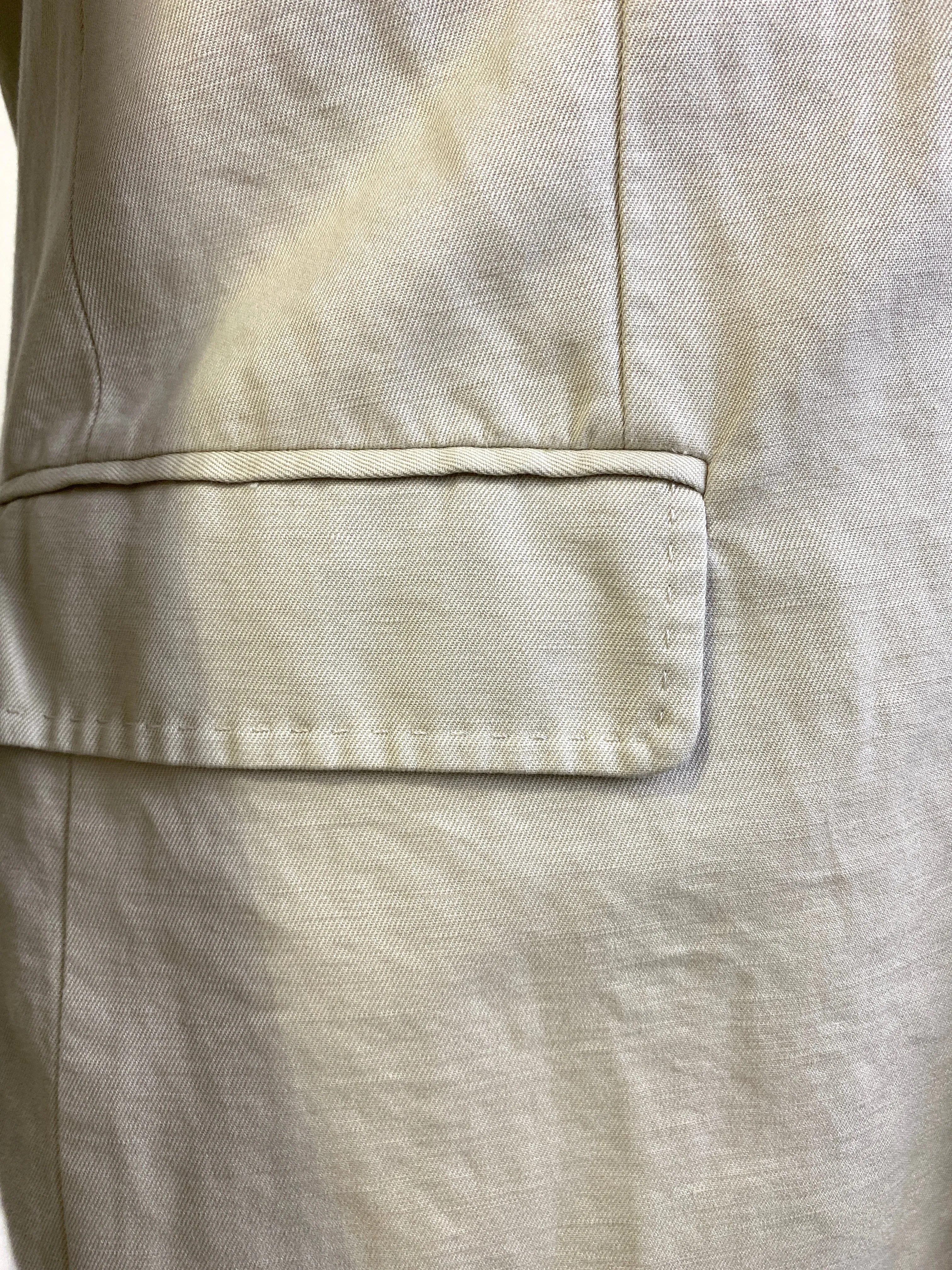 2000s Men's Cream Club Monaco Cotton/ Linen Twill Blazer, 40