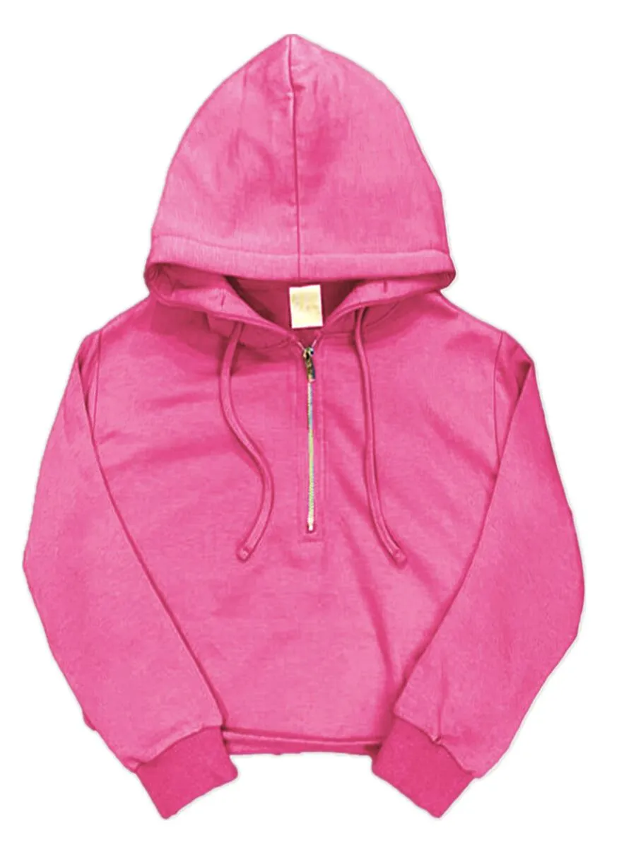 4-6x Soft Cloud Crop Half Zip Hoodie