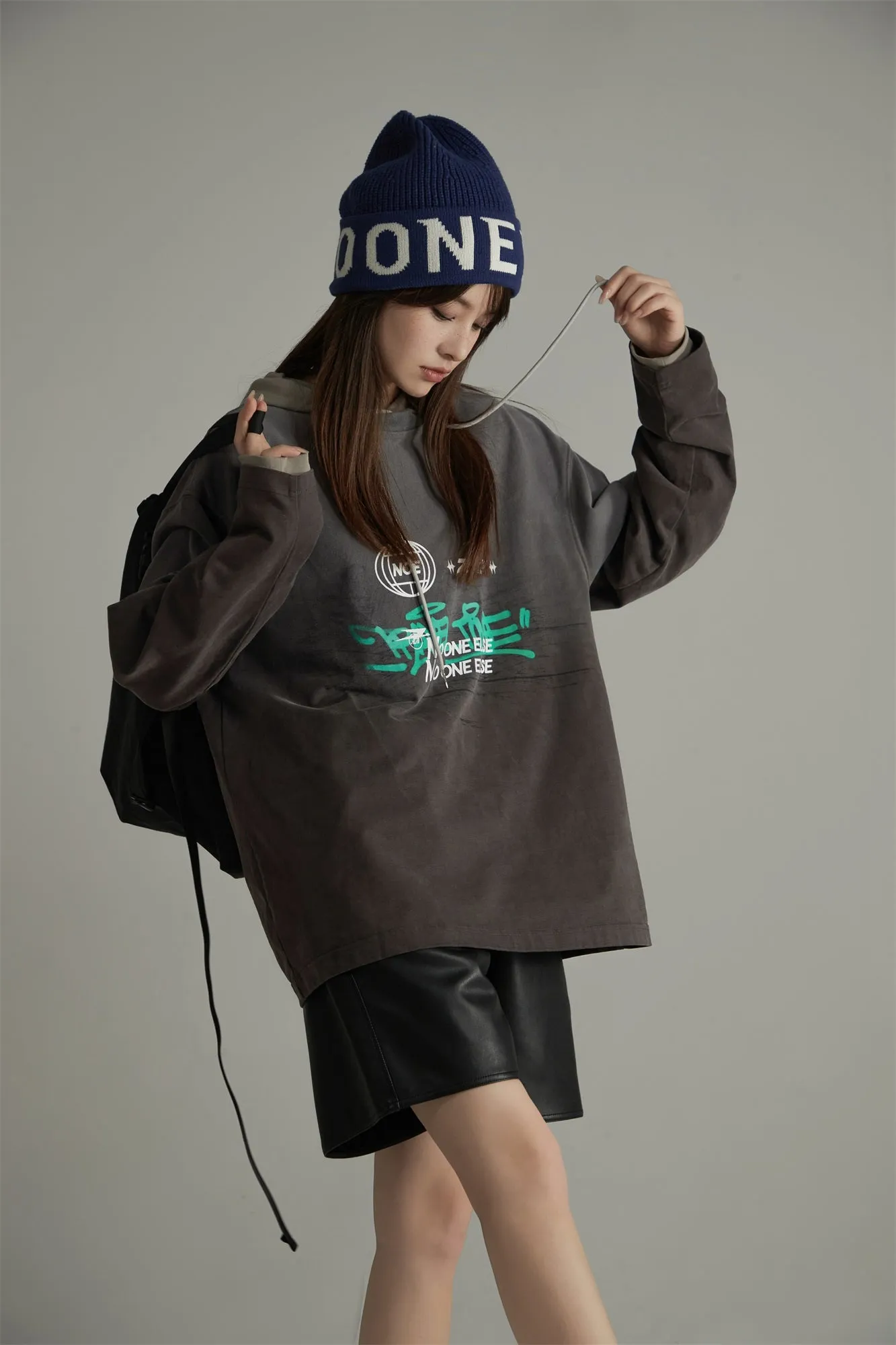 707 Graffiti Loose Fit Long-Sleeves Top