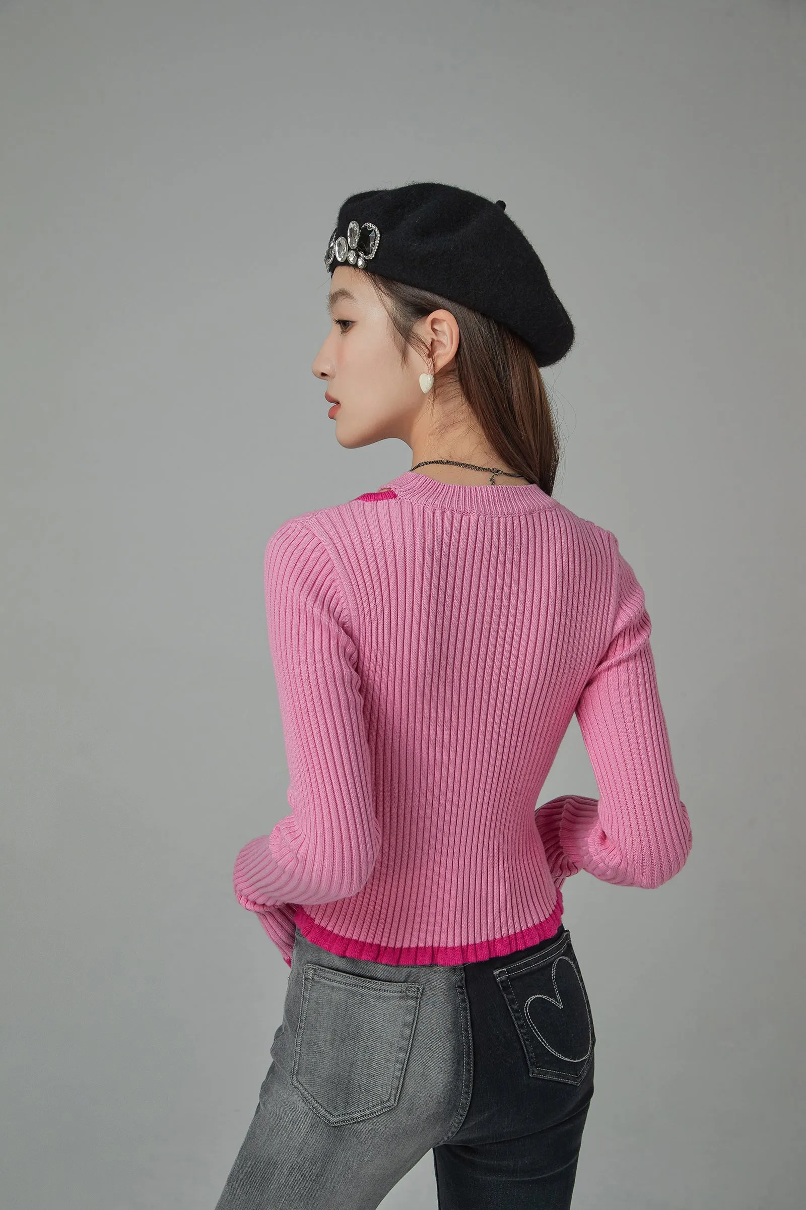 A Field Of Cherries Cropped Knit Top