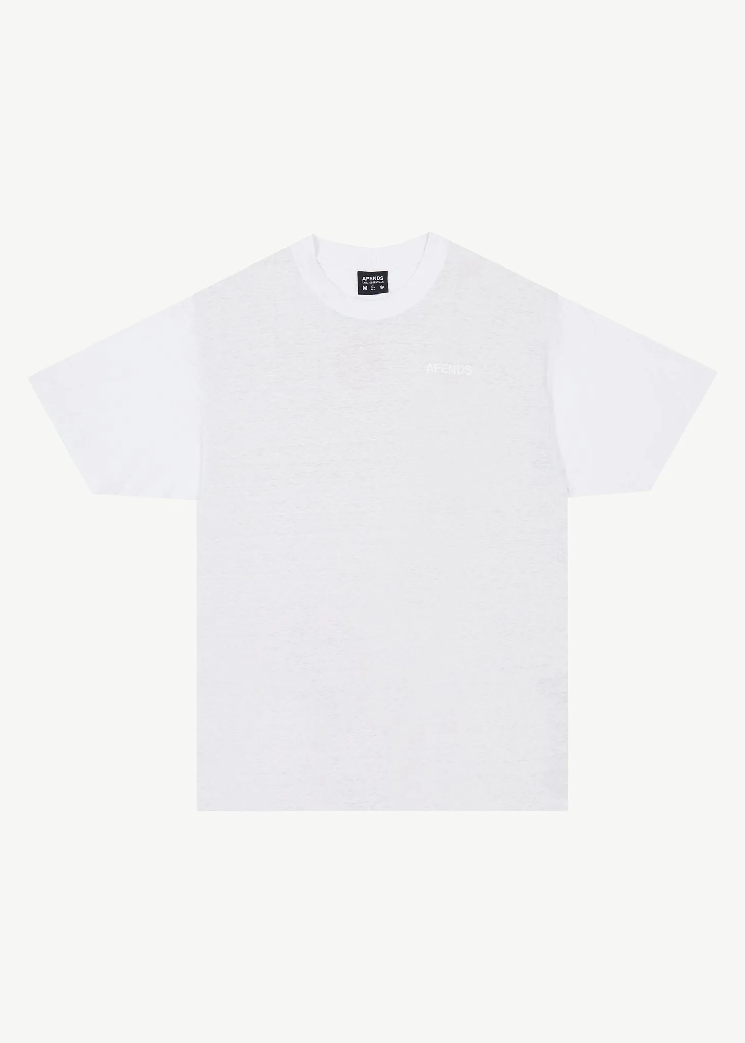 AFENDS Mens Essential Boxy Fit White Tee-Shirt