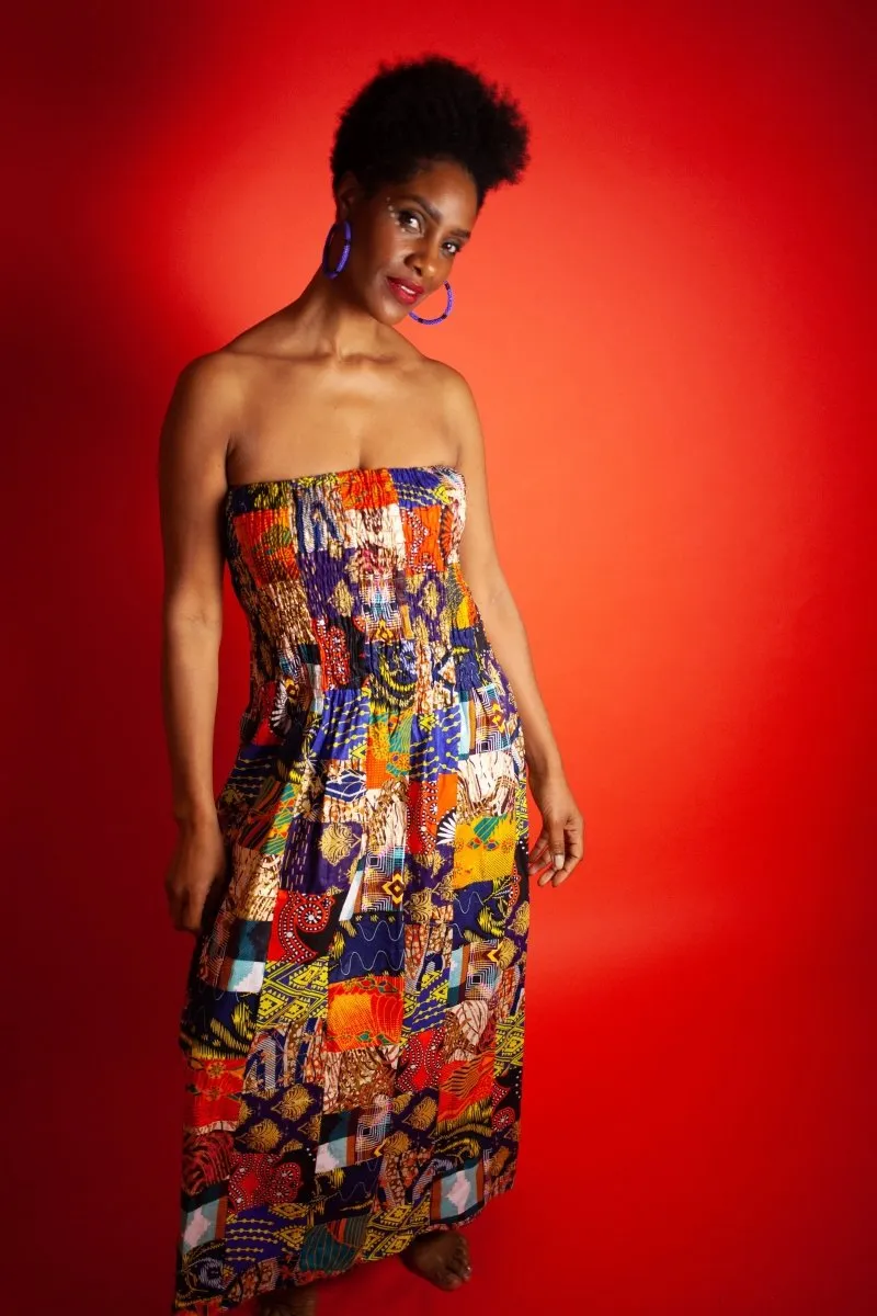 African Dress In Crazy Patchwork