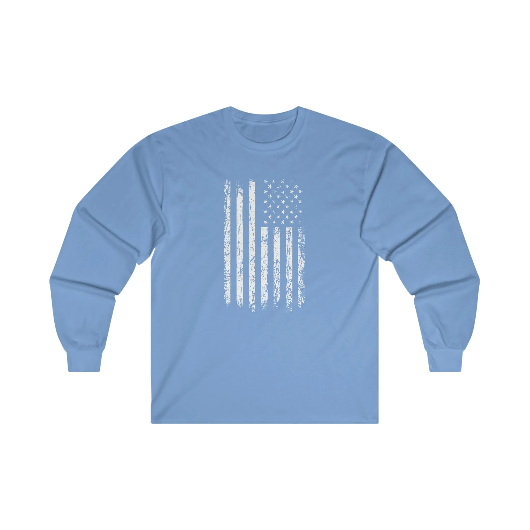 American Grunge Flag Long Sleeve Tee