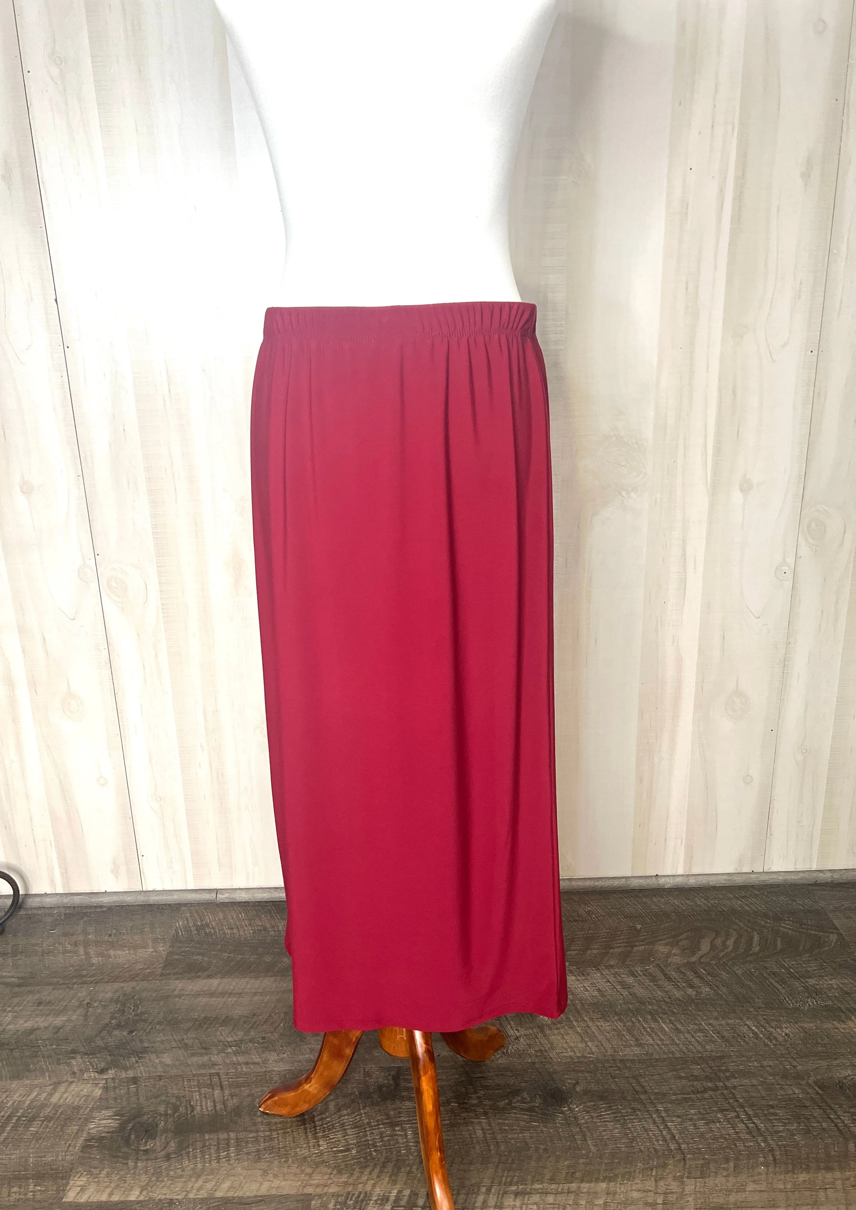 Amy Burgundy Pencil Skirt-Regular & Plus