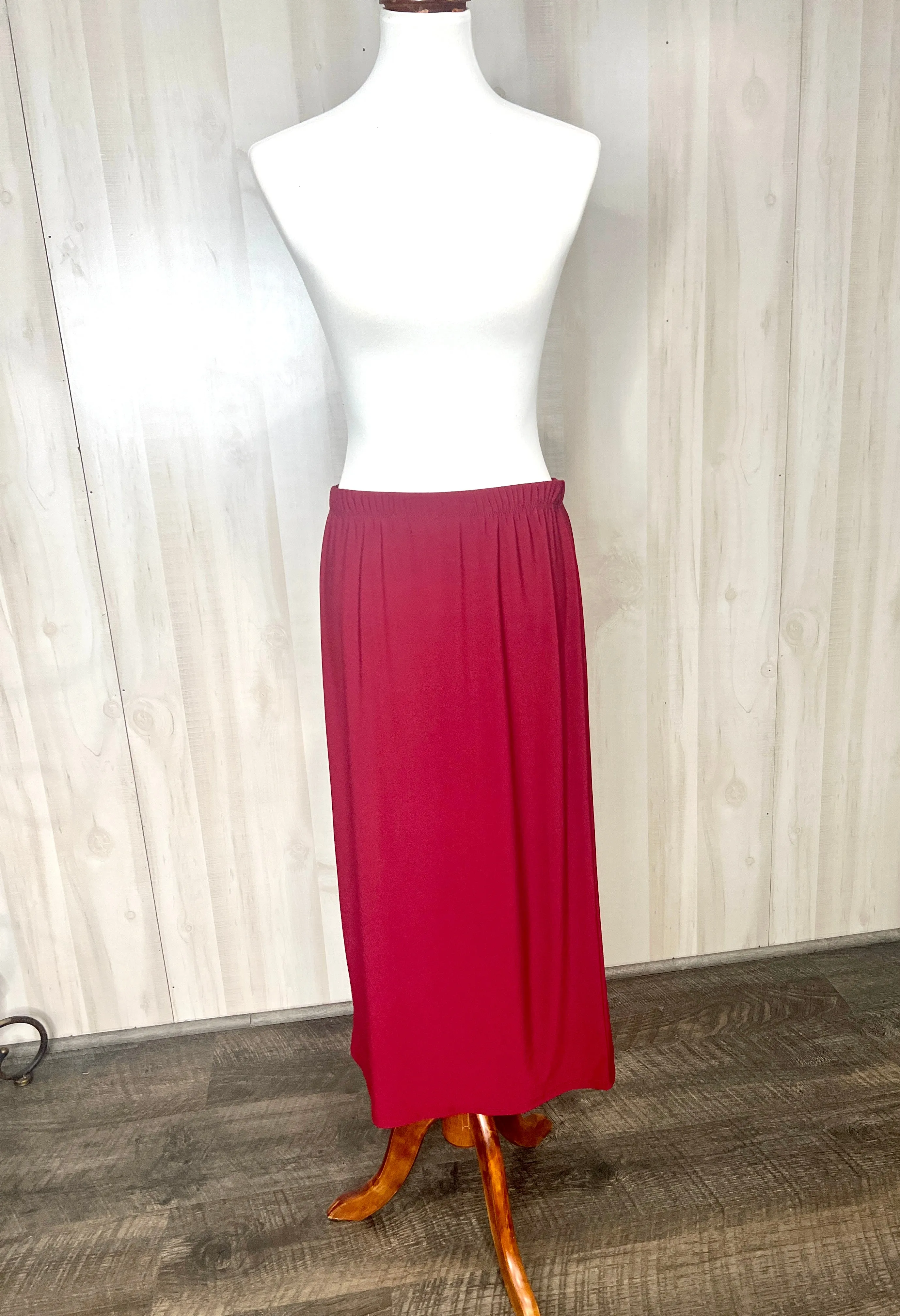 Amy Burgundy Pencil Skirt-Regular & Plus