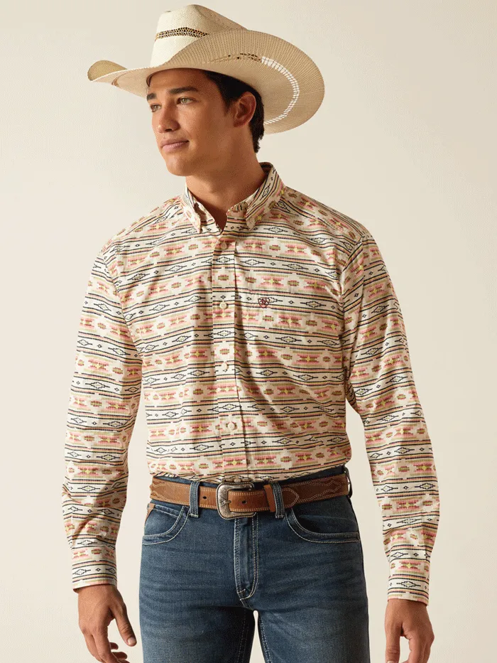 Ariat 10048370 Mens Timothy Classic Fit Shirt Apricot Blush