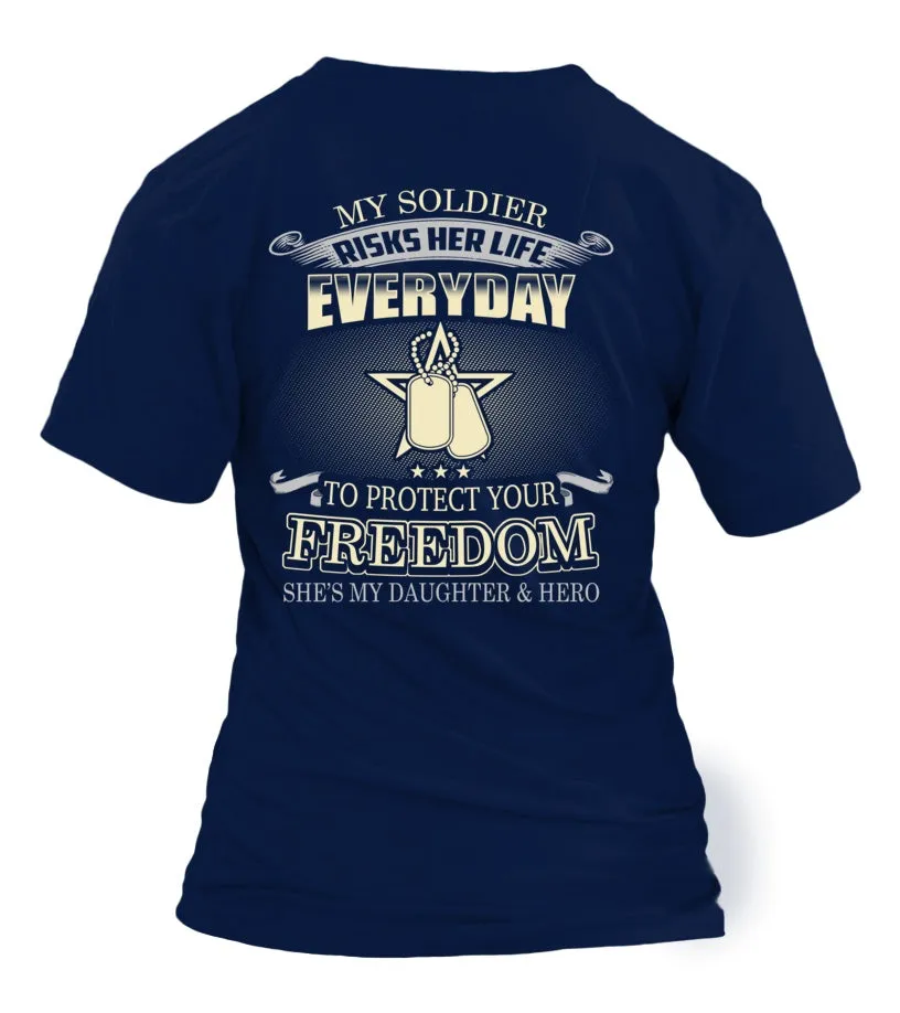 Army Mom Daughter Protects Your Freedom T-shirts