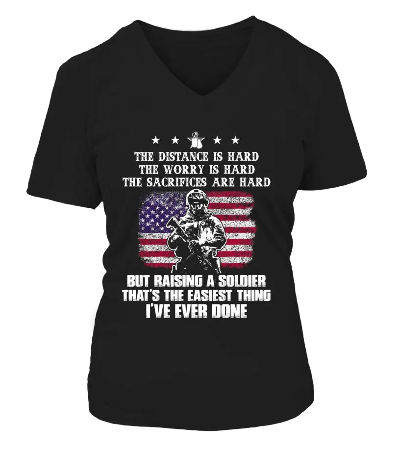 Front Army Mom Soldier T-shirts - Easy to Raise