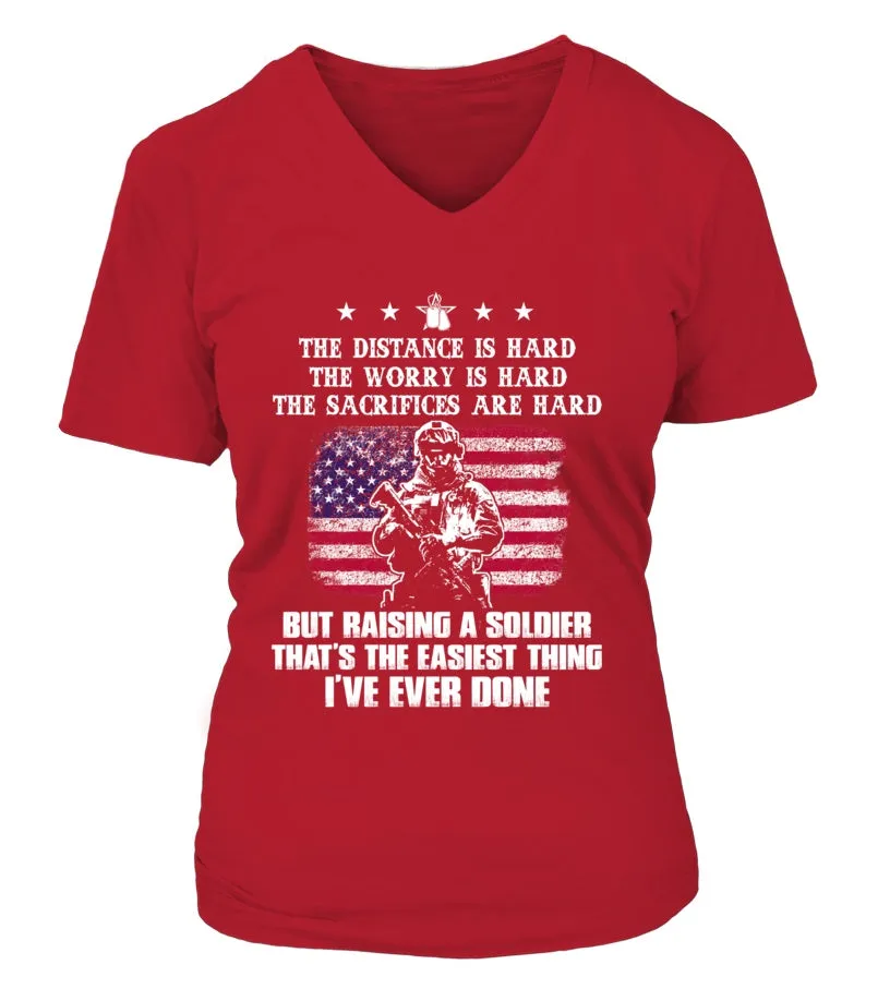 Front Army Mom Soldier T-shirts - Easy to Raise