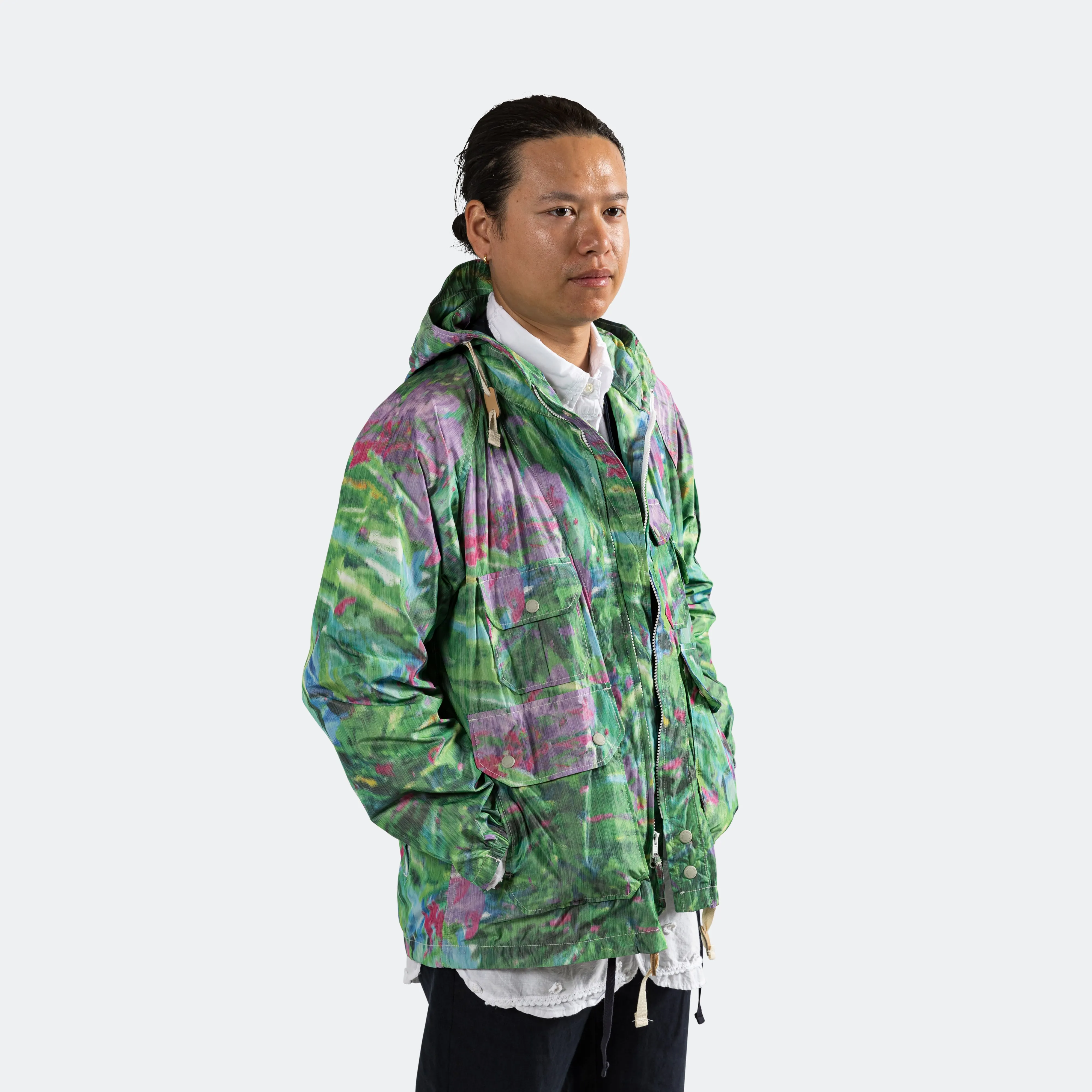 Atlantic Parka - Green Floral Poly Microfibre