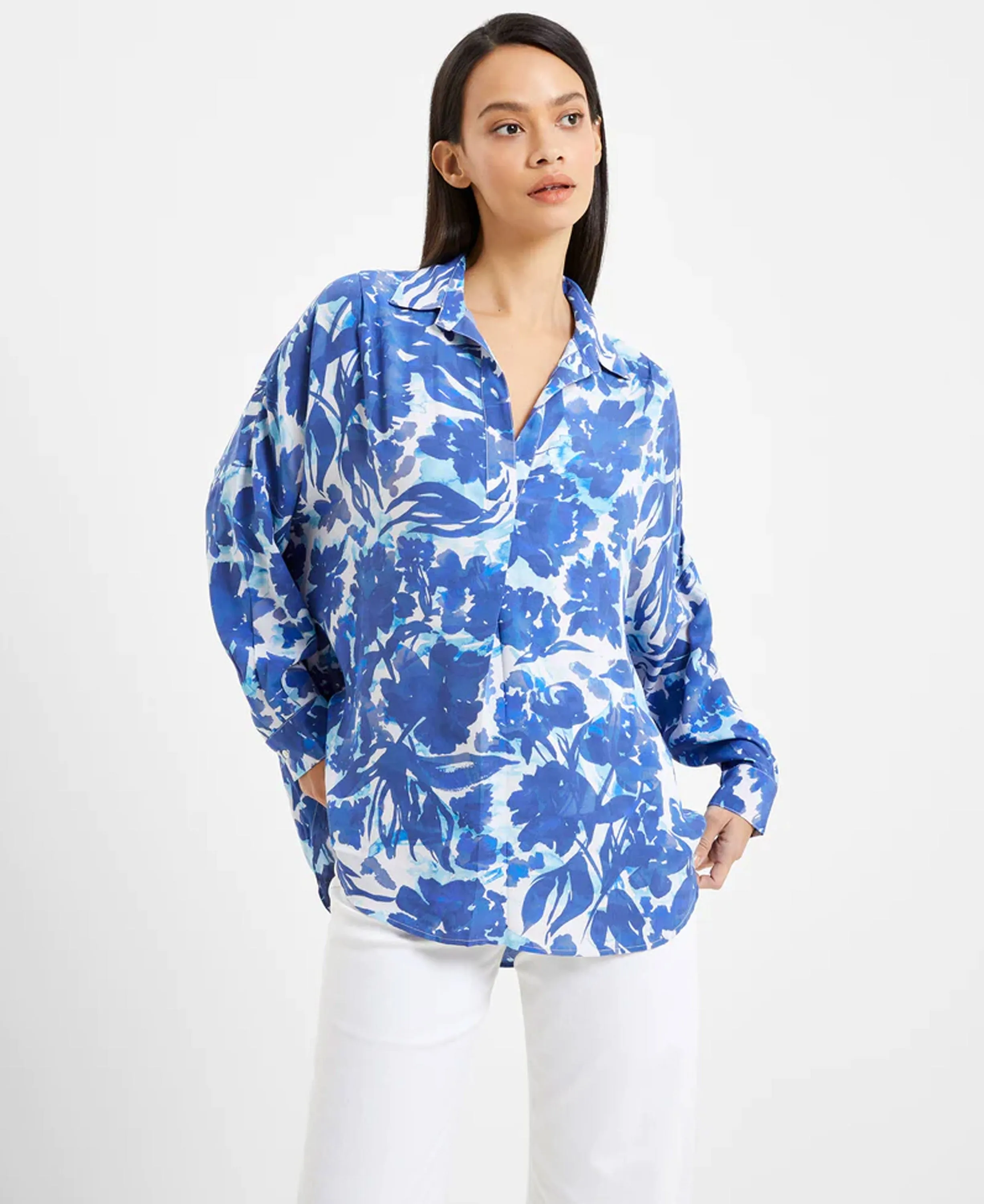 Bailee Eco Delphine Popover Shirt - Blue Depths