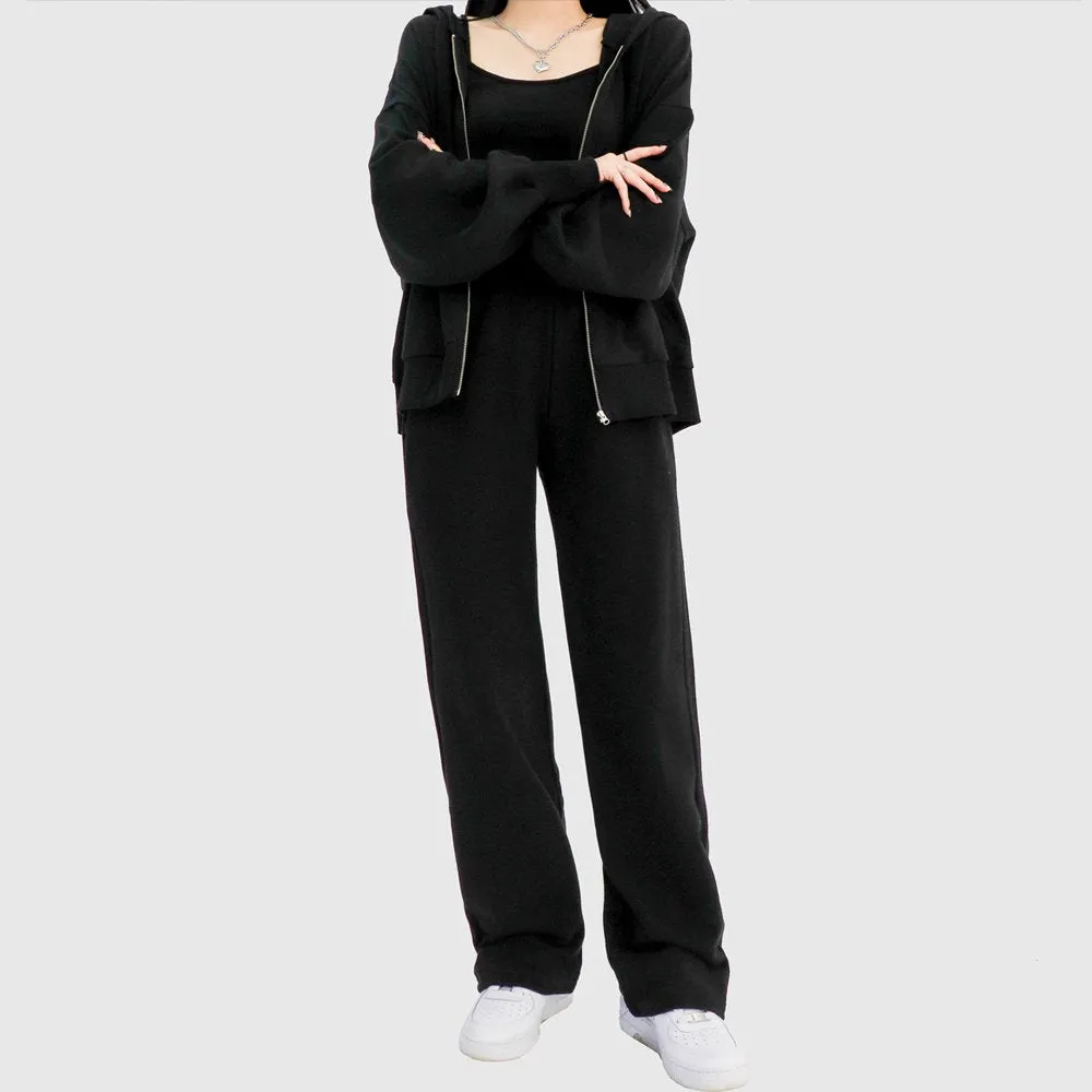 Banded Wide Leg Sweat Pants CCA26