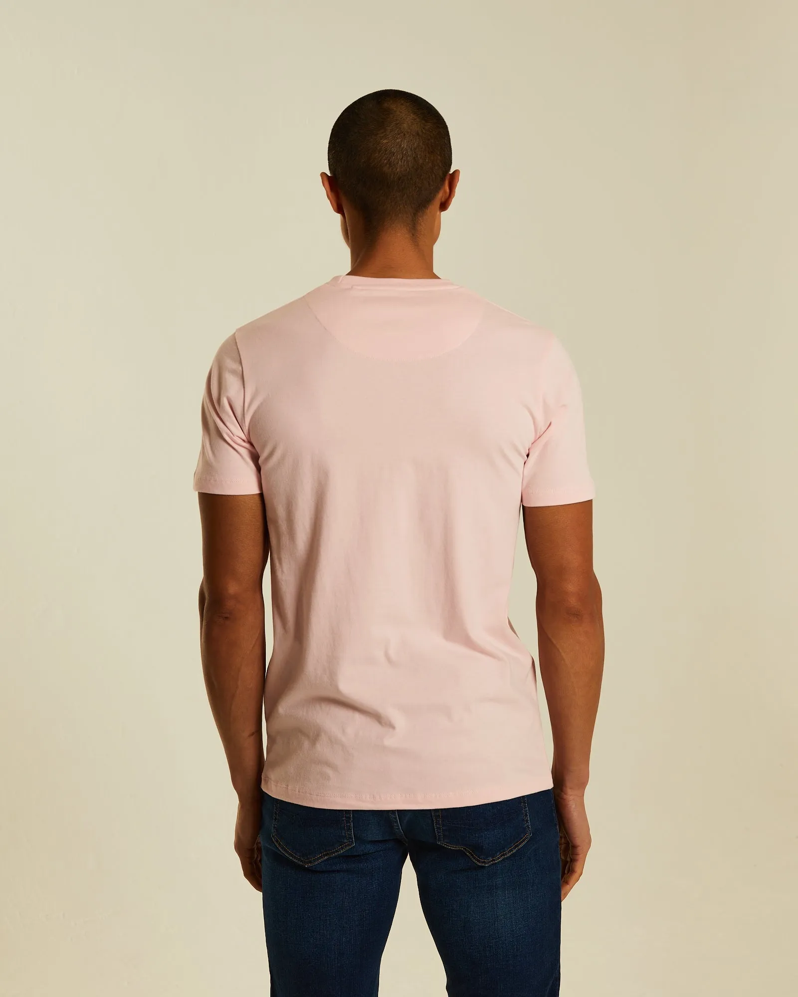 Basic Caden O Neck Tee Bermuda Pink