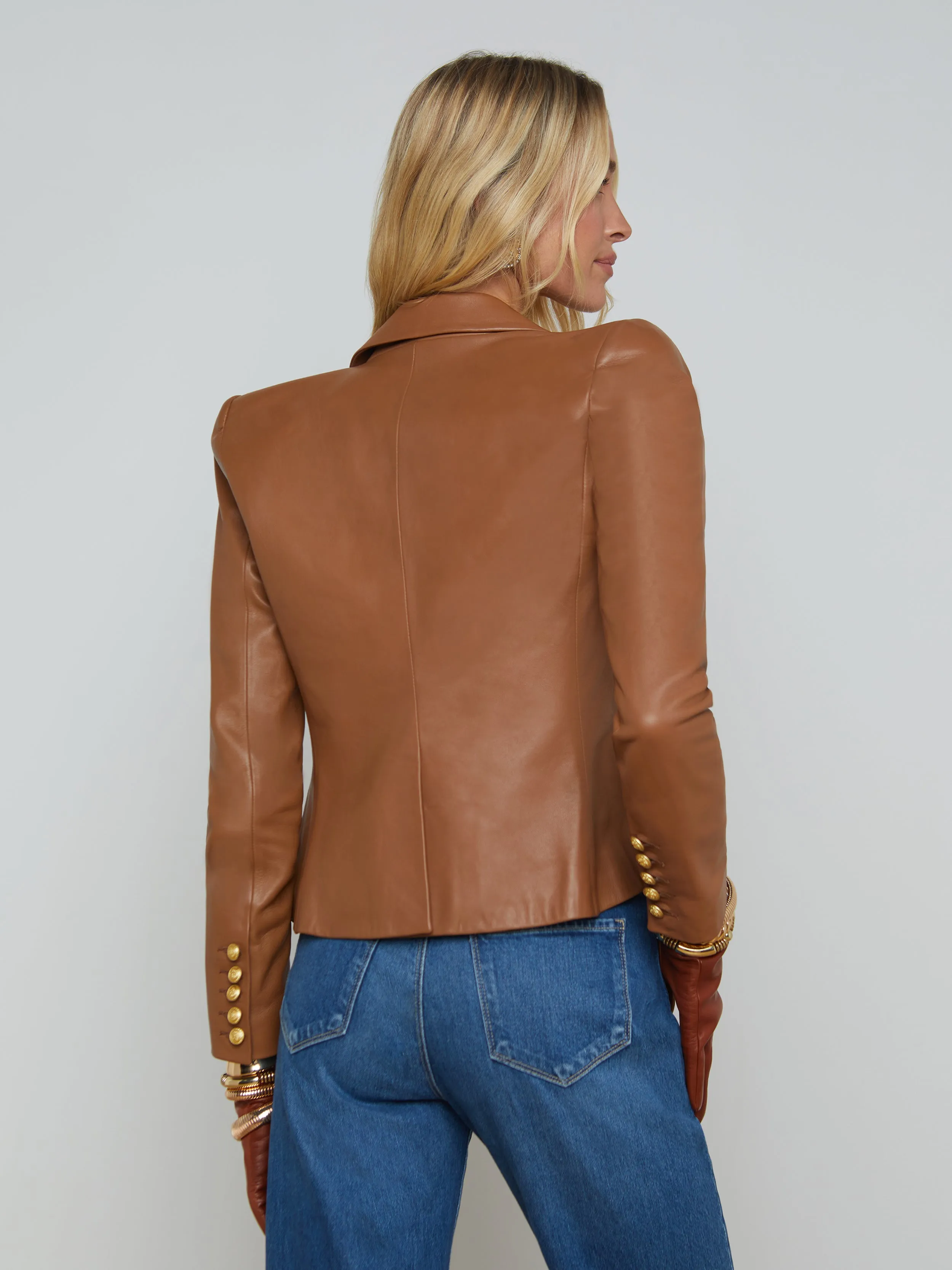 Bethany Leather Tapered Blazer