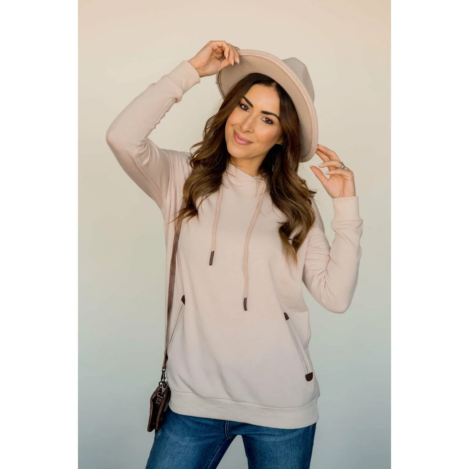 Betseys Stylish Hoodie with Premium Leather Accents