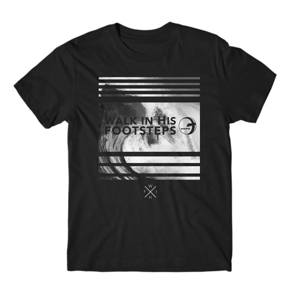 Mens Christian T-Shirt with Black & White Wave Design