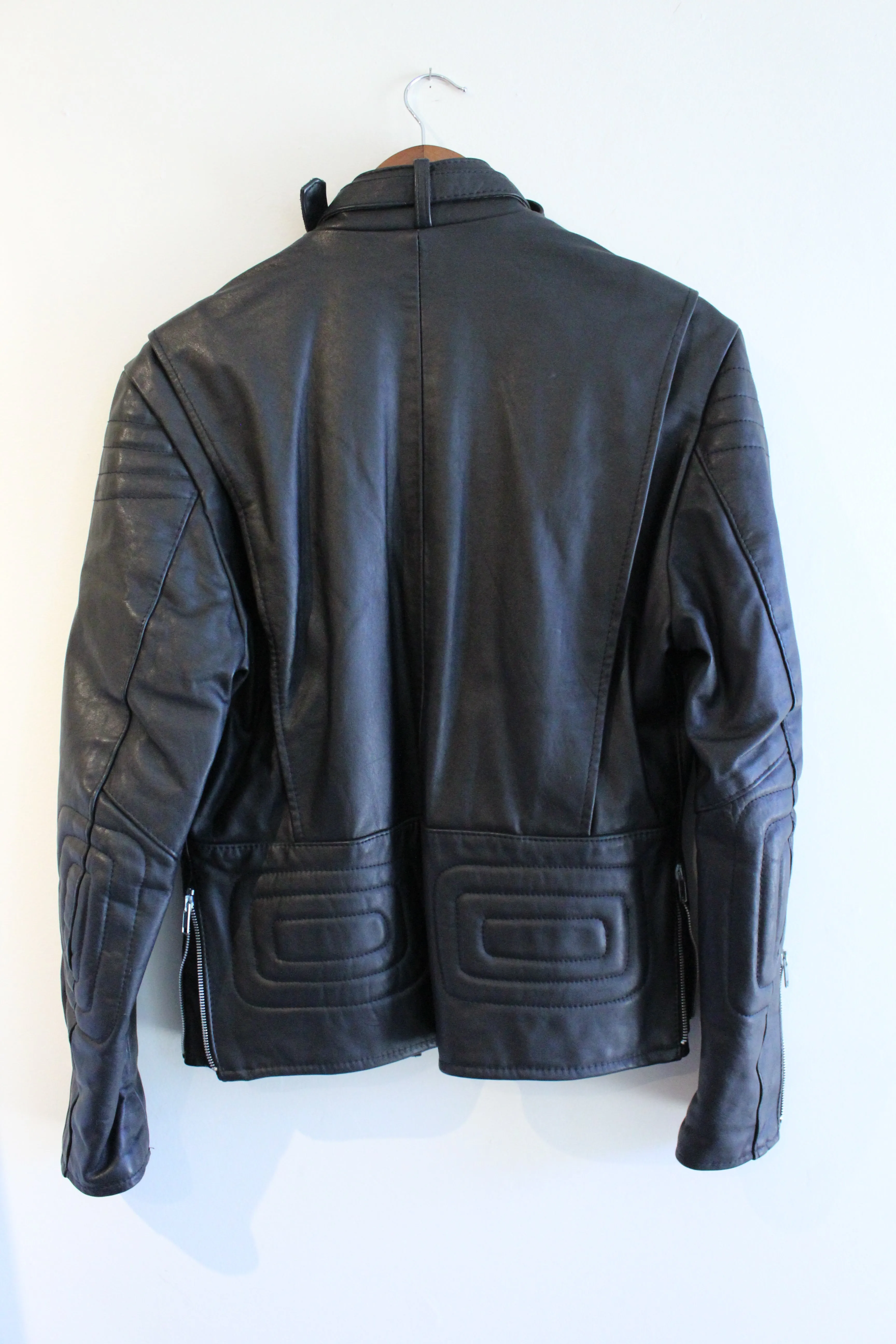 Black Leather Vintage Motorcycle Jacket