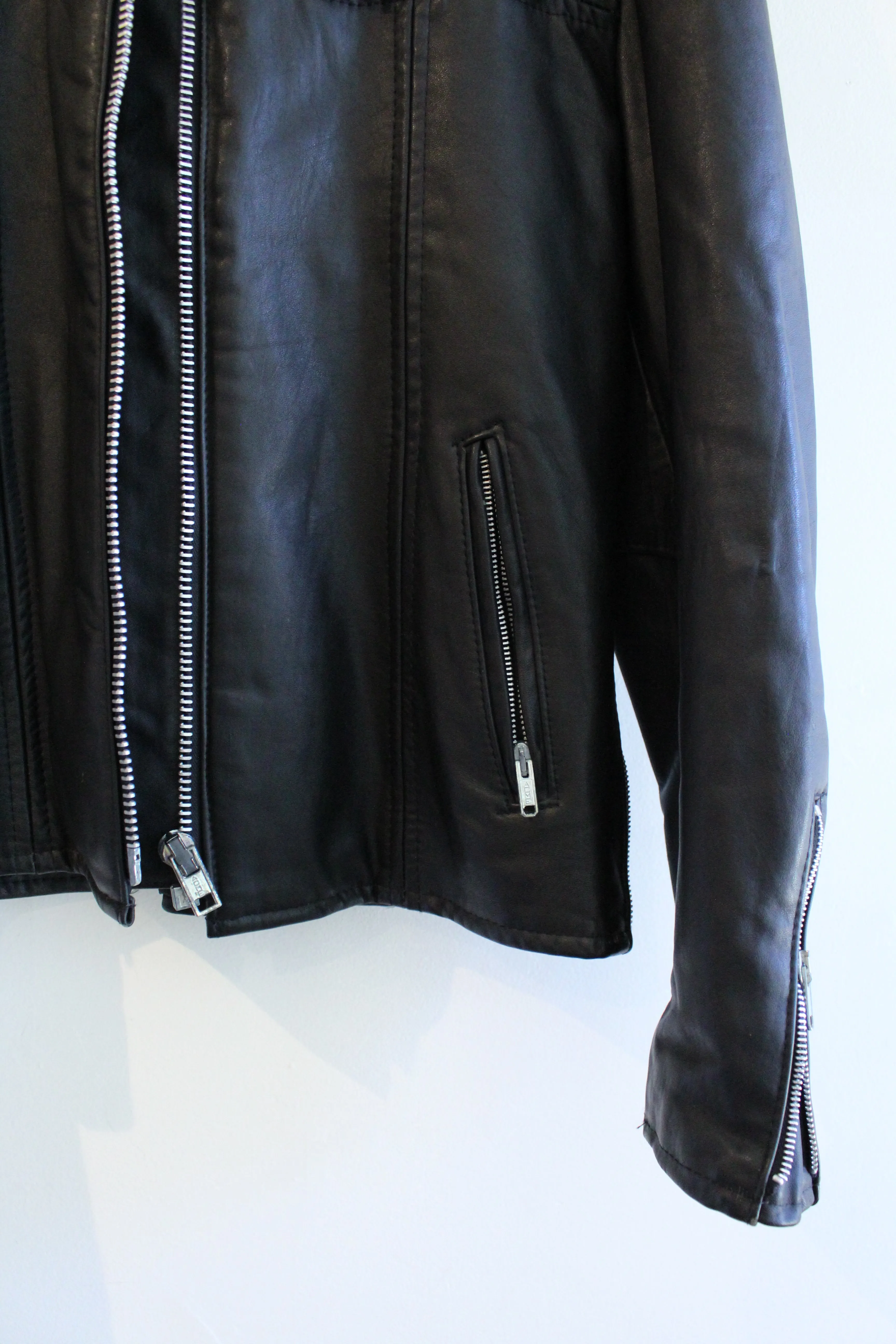 Black Leather Vintage Motorcycle Jacket