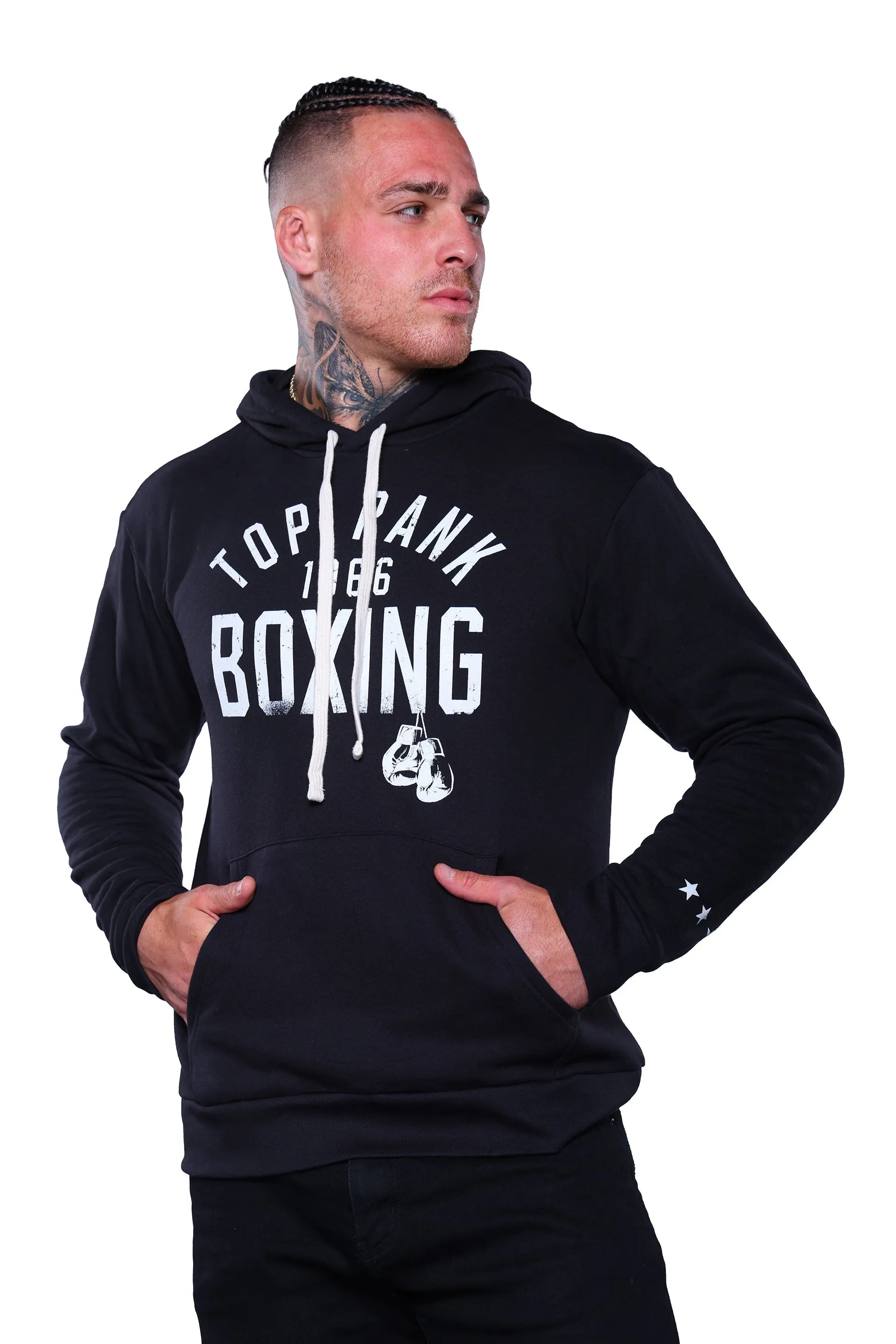 Black Pullover Top Rank Boxing Hoodie