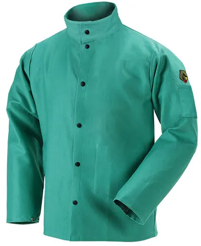 Black Stallion Welding Jacket - TruGuard 200 FR Green Cotton F9-30C