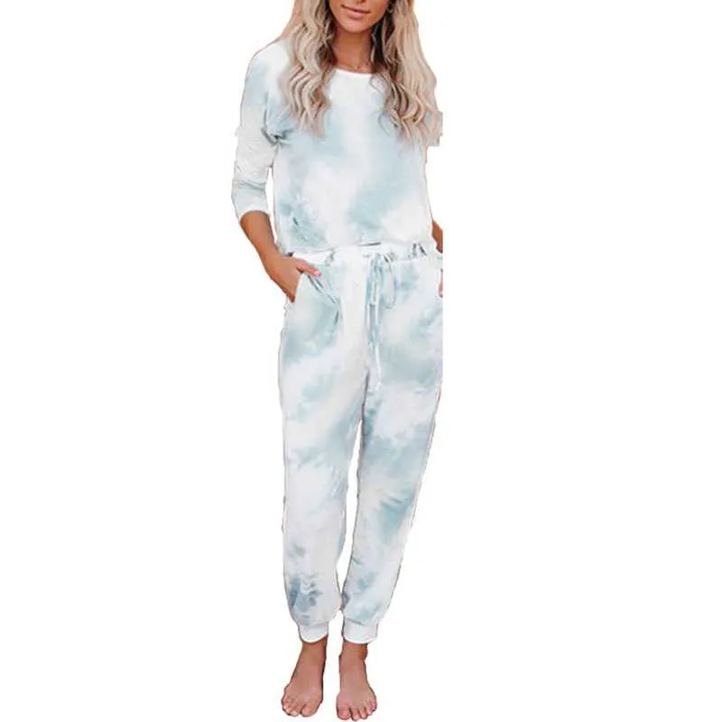 Blench Tie Dye Sweatshirt And Tie Dye Knitted Jogger Pants