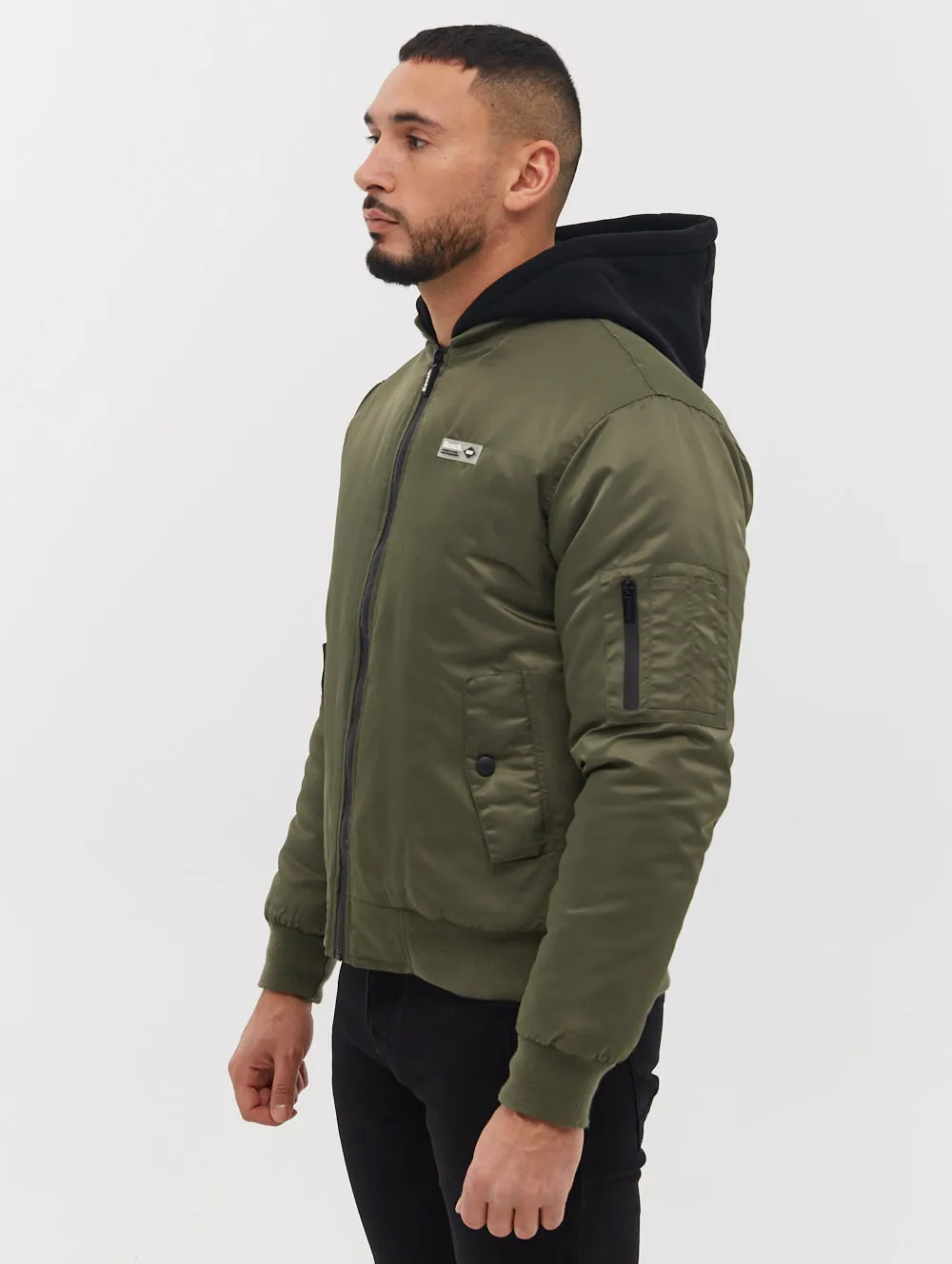 Bomper Fleece Hood Bomber Jacket -