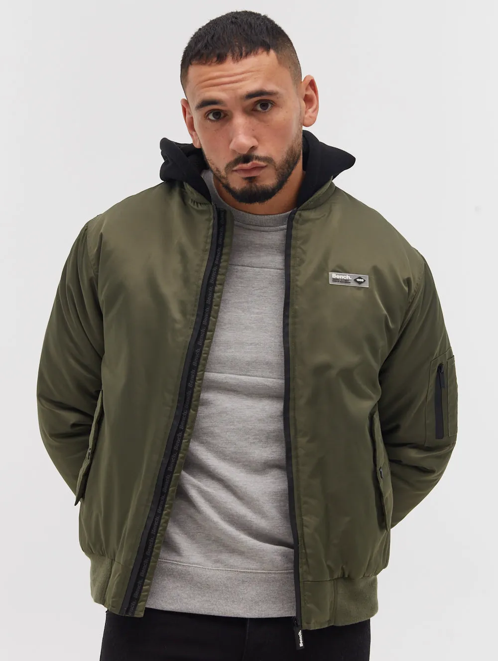 Bomper Fleece Hood Bomber Jacket -