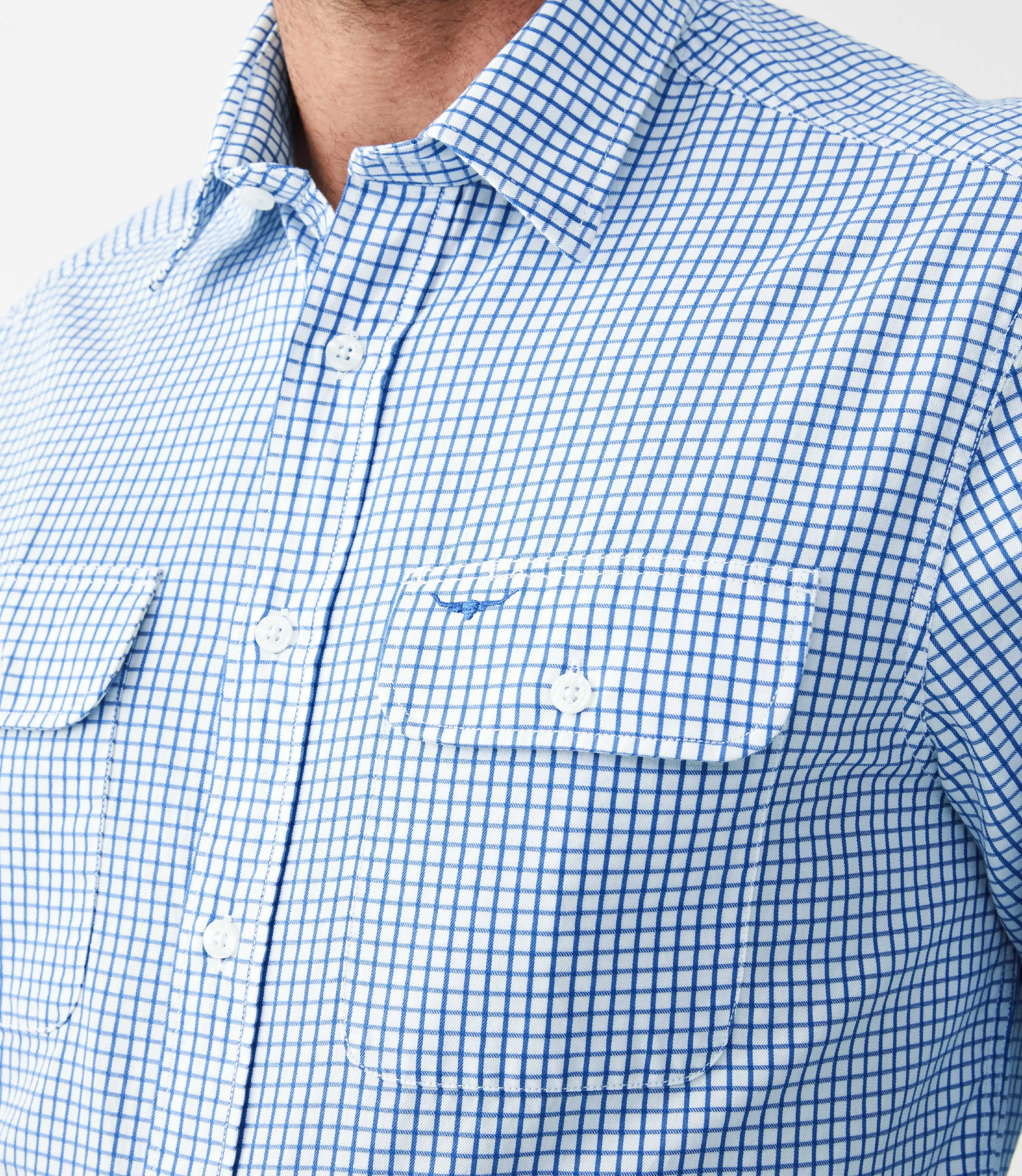 Bourke Shirt -White Blue