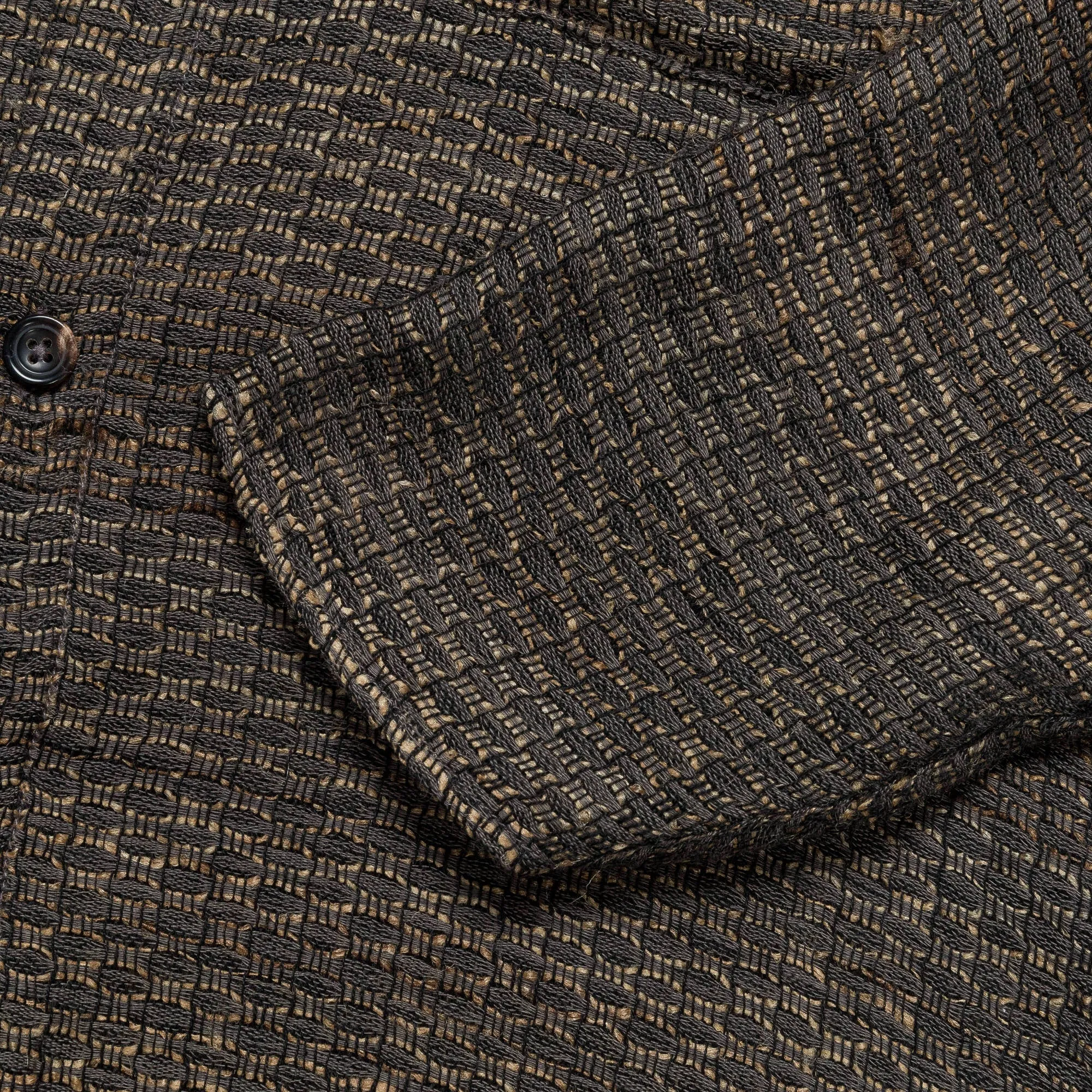 Box Shirt Zari Thread Weave - Charcoal/Gold Small