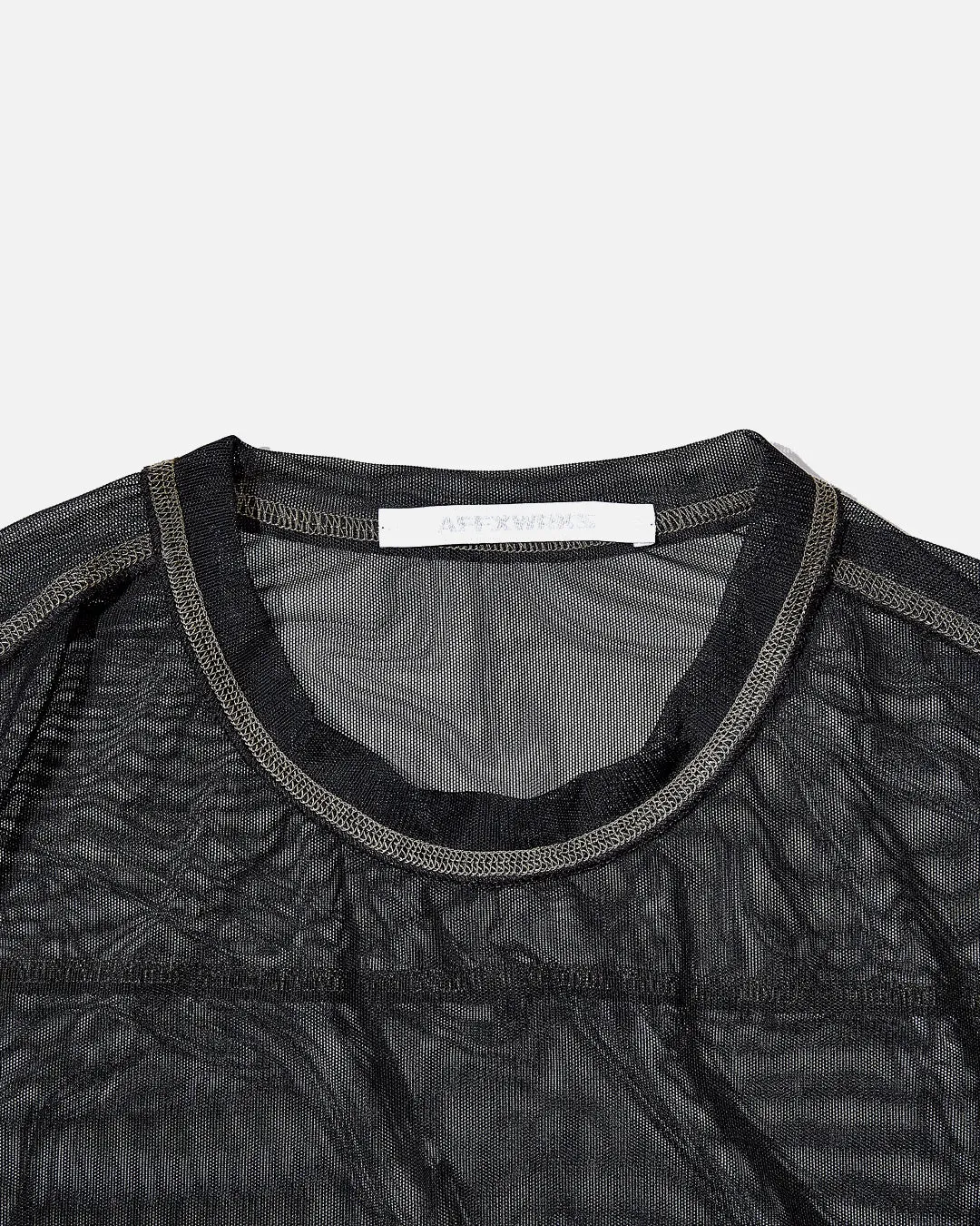 Boxed Mesh Pullover - Black