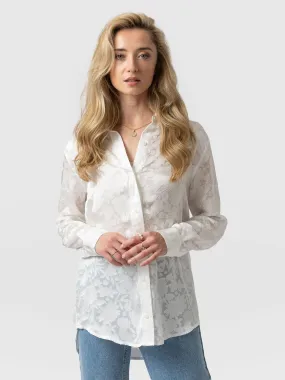 Boyfriend Shirt - White Burnout