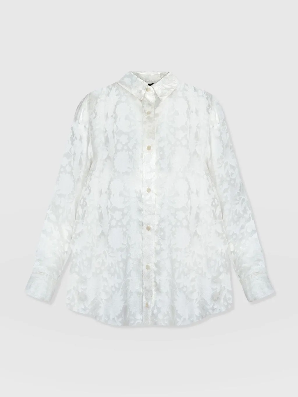 Boyfriend Shirt - White Burnout