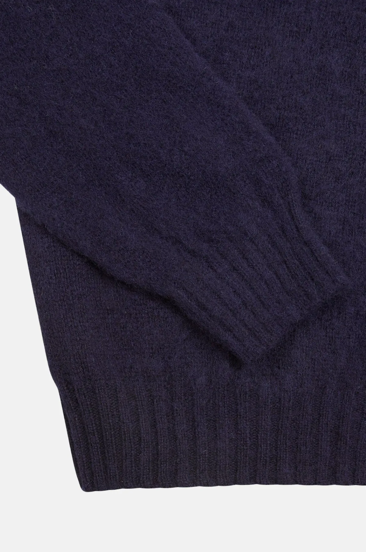 Brushed Shetland Crew Neck Jumper Navy