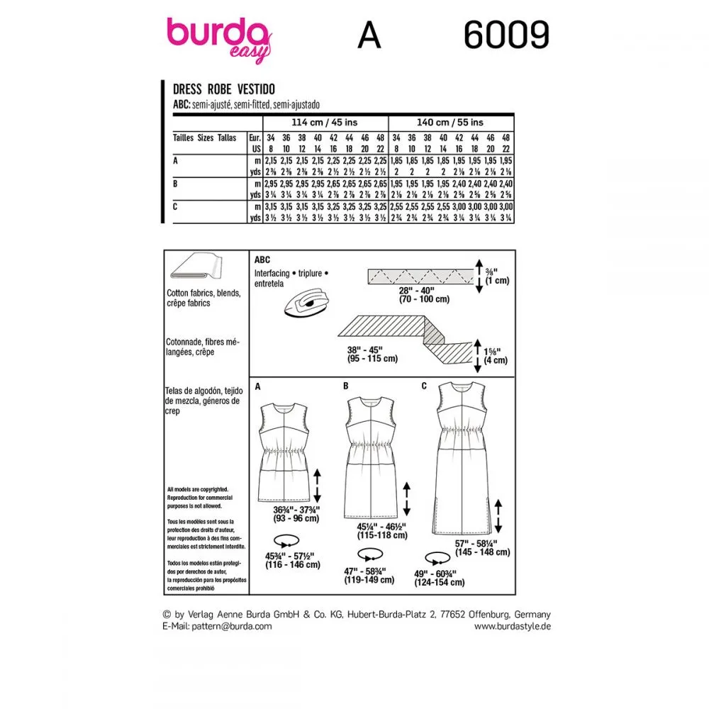 Burda Dresses 6009