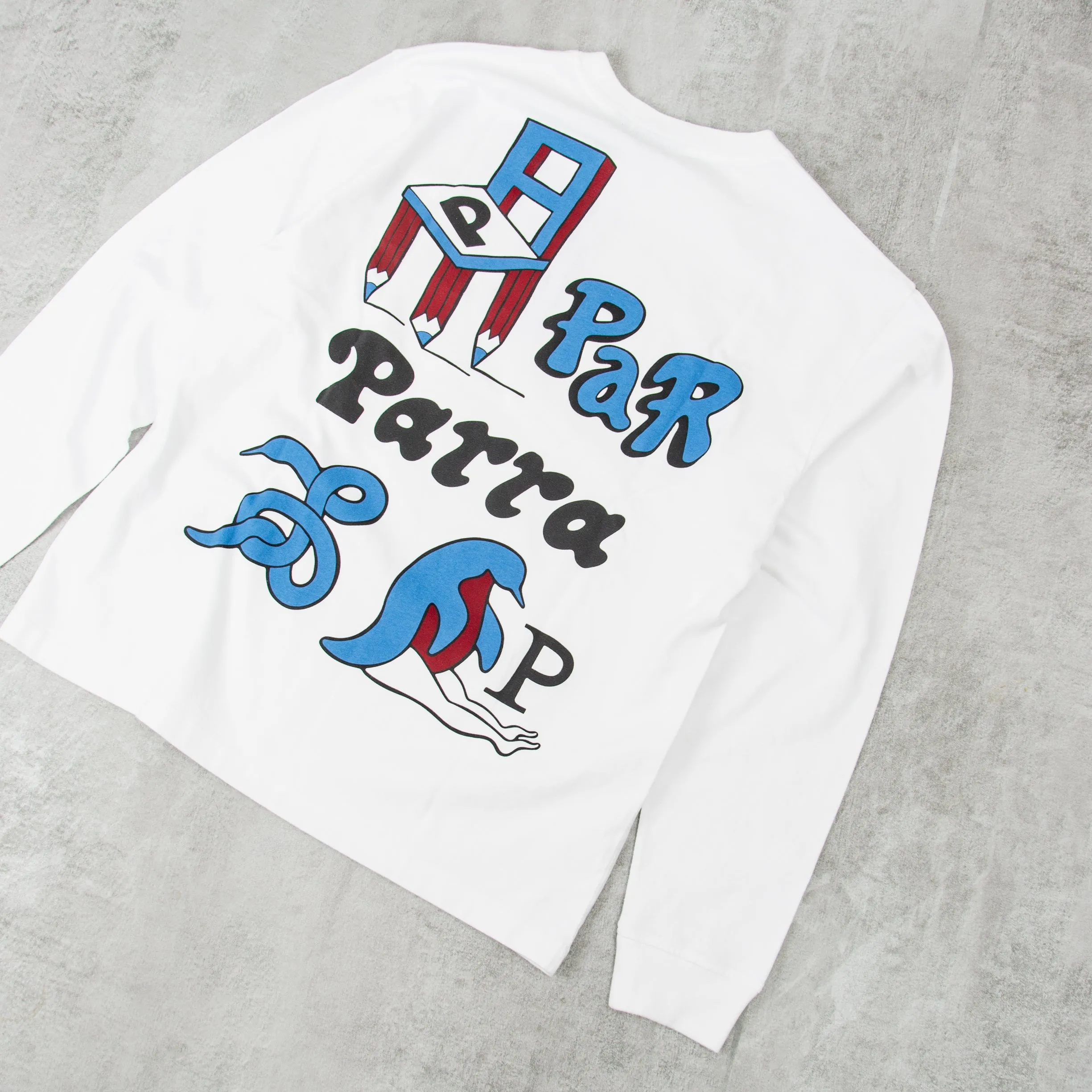 By Parra Chair Pencil L/S Tee - White