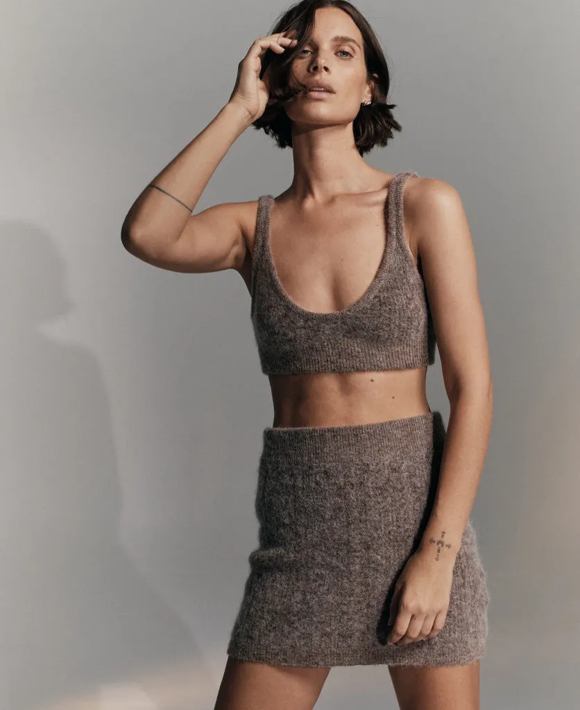 CABLE KNIT WOOL BRALET