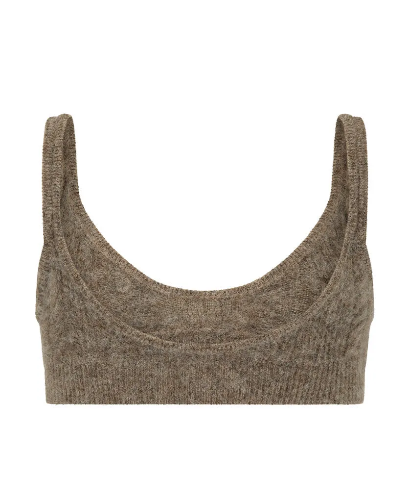 CABLE KNIT WOOL BRALET