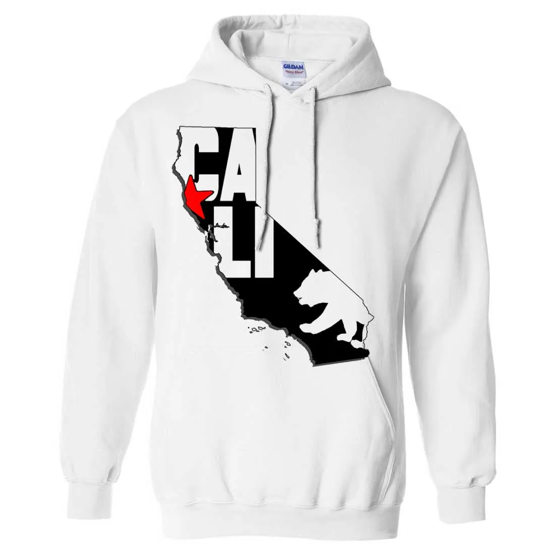 Cali Map Silhouette Outline Sweatshirt Hoodie