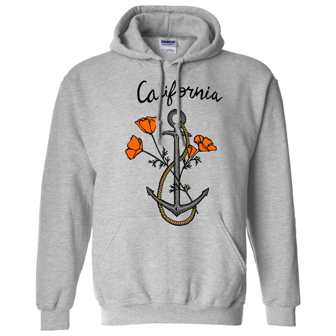 California Anchor Poppies Sweatshirt Hoodie